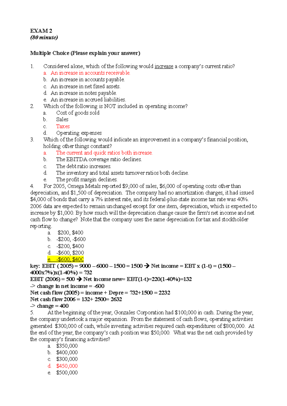 Corporate Finance Exam 2 Questions and Solutions - Studocu
