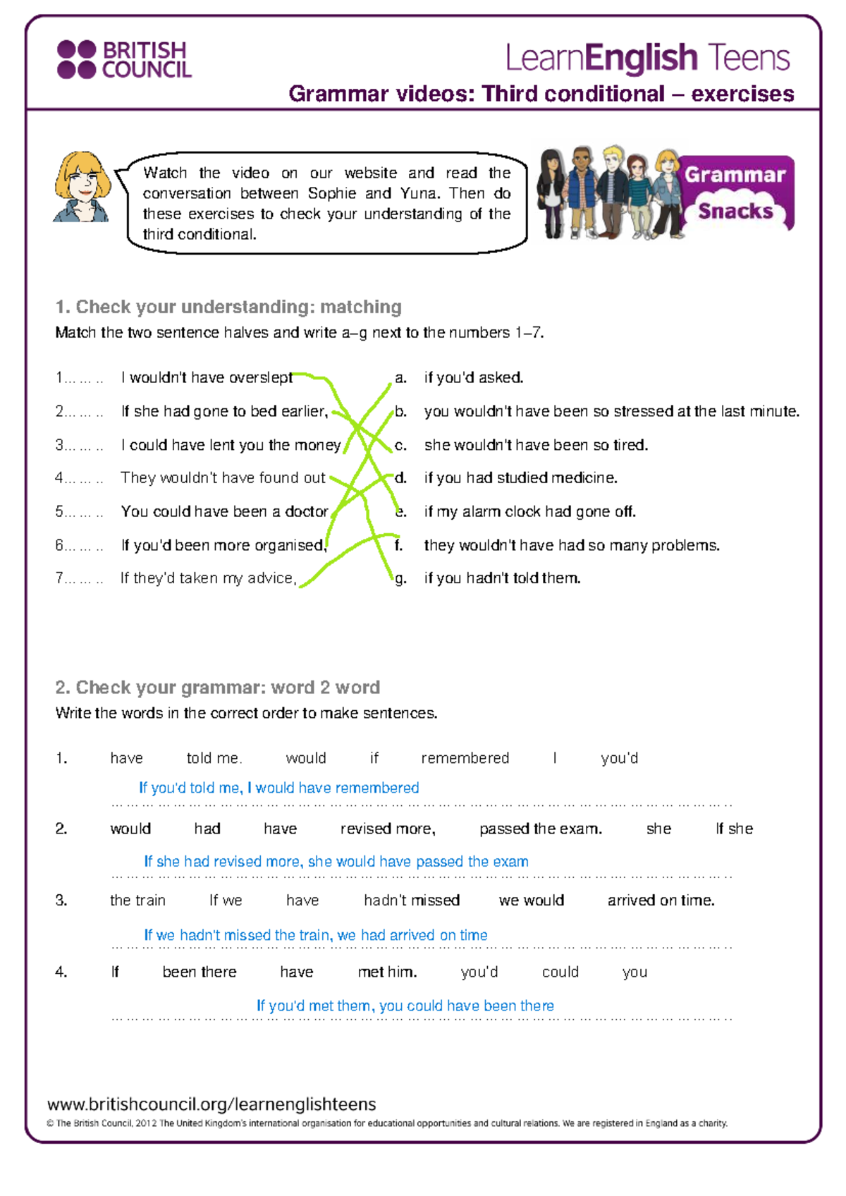 Gs Third Conditional Exercises: Understanding Through Video - Studocu