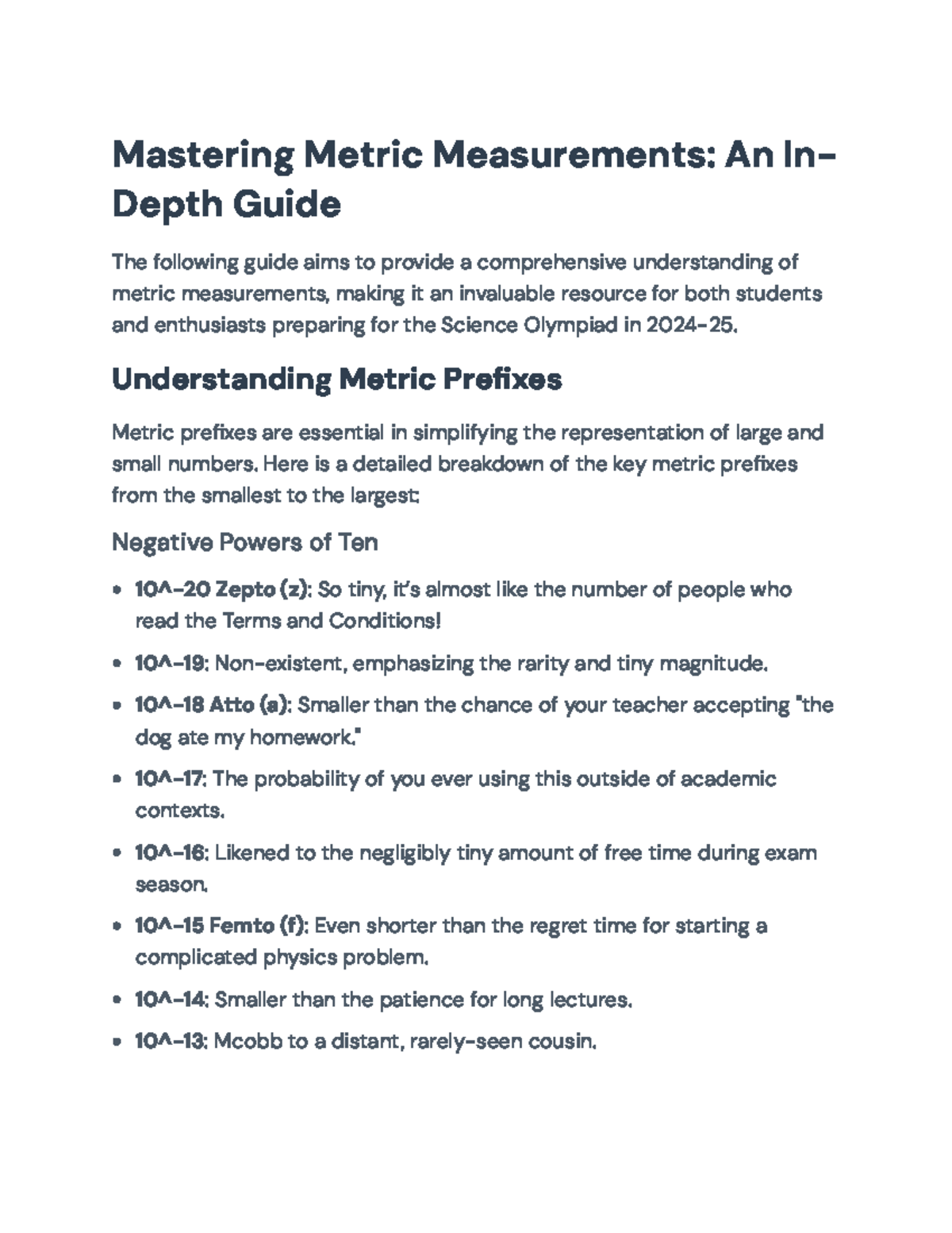 Mastering Metric Measurements: Comprehensive Guide for Science Olympiad ...