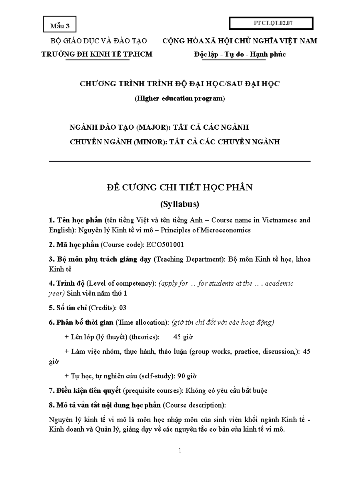 ECO Microeconomics Syllabus: Key Concepts and Learning Outcomes - Studocu
