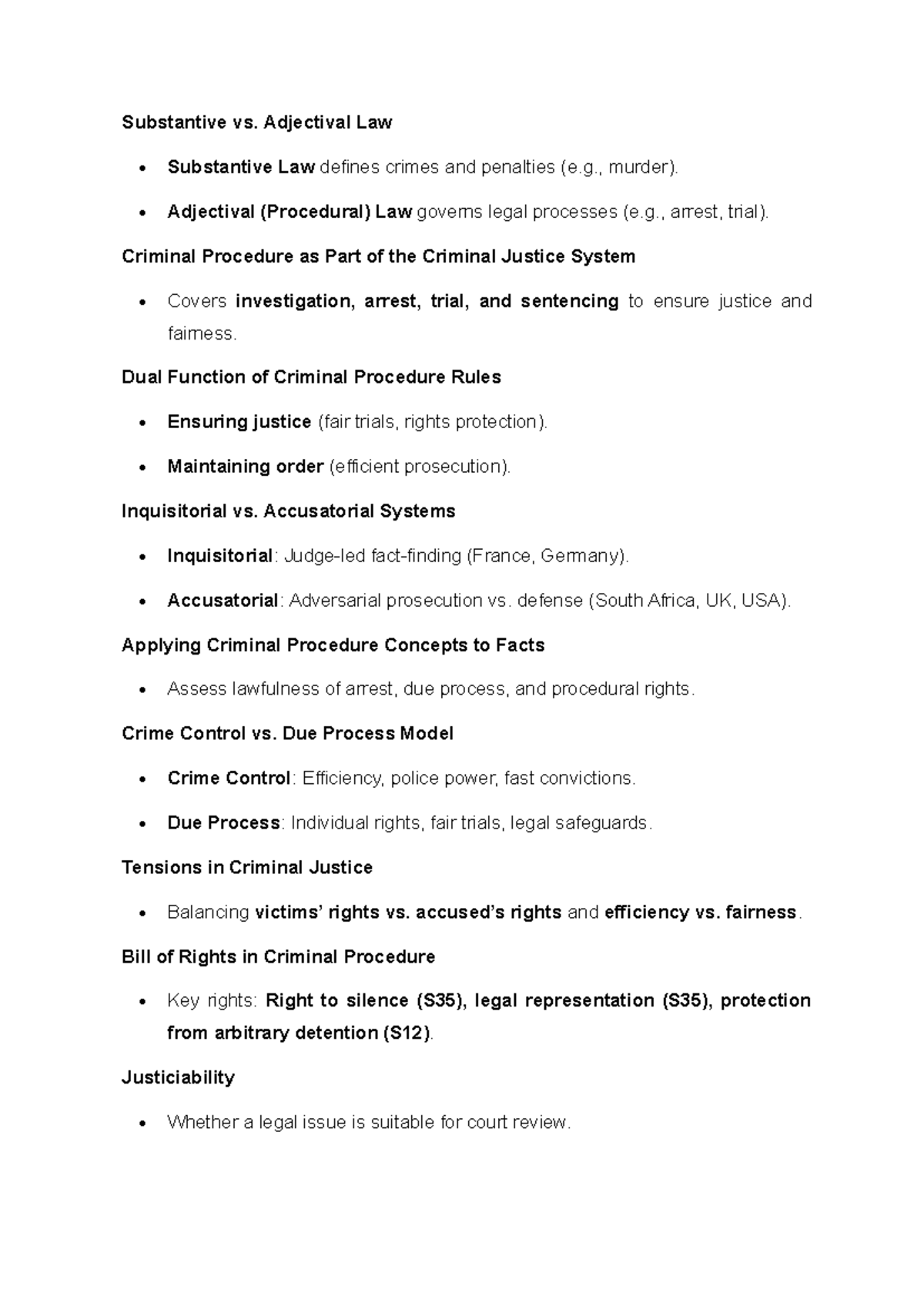 Criminal Procedure Overview: Key Concepts and Case Law (LU 1-3) - Studocu