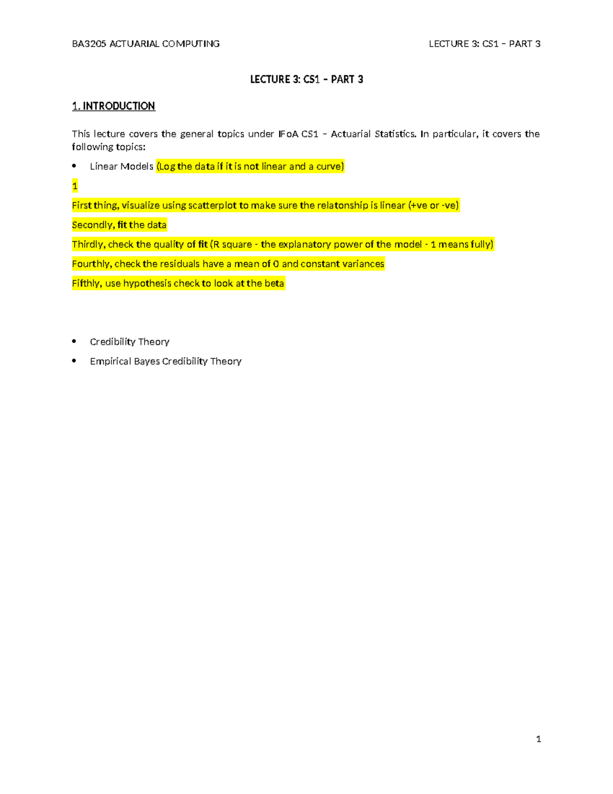 BA3205 ACTUARIAL COMPUTING LECTURE 3: CS1 PART 3 NOTES - Studocu