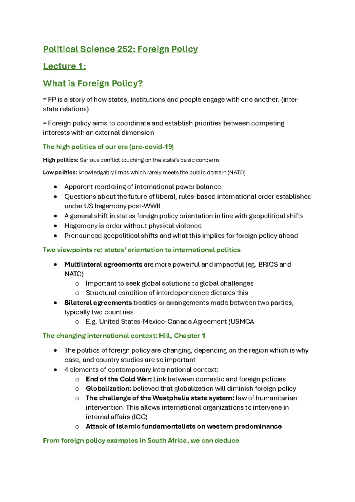 Poli Sci 242 - Political Development Lecture Notes and Insights - Studocu