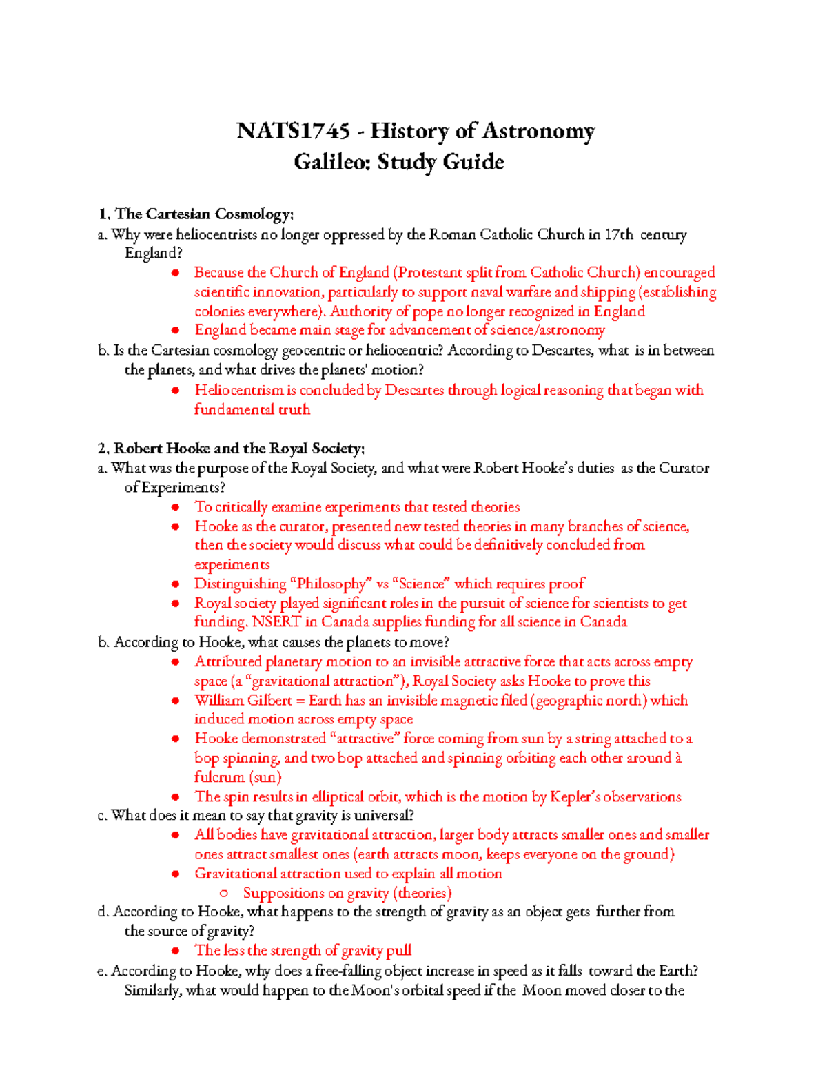 NATS1745A - Study Guide: The Impact of Isaac Newton and Galileo - Studocu