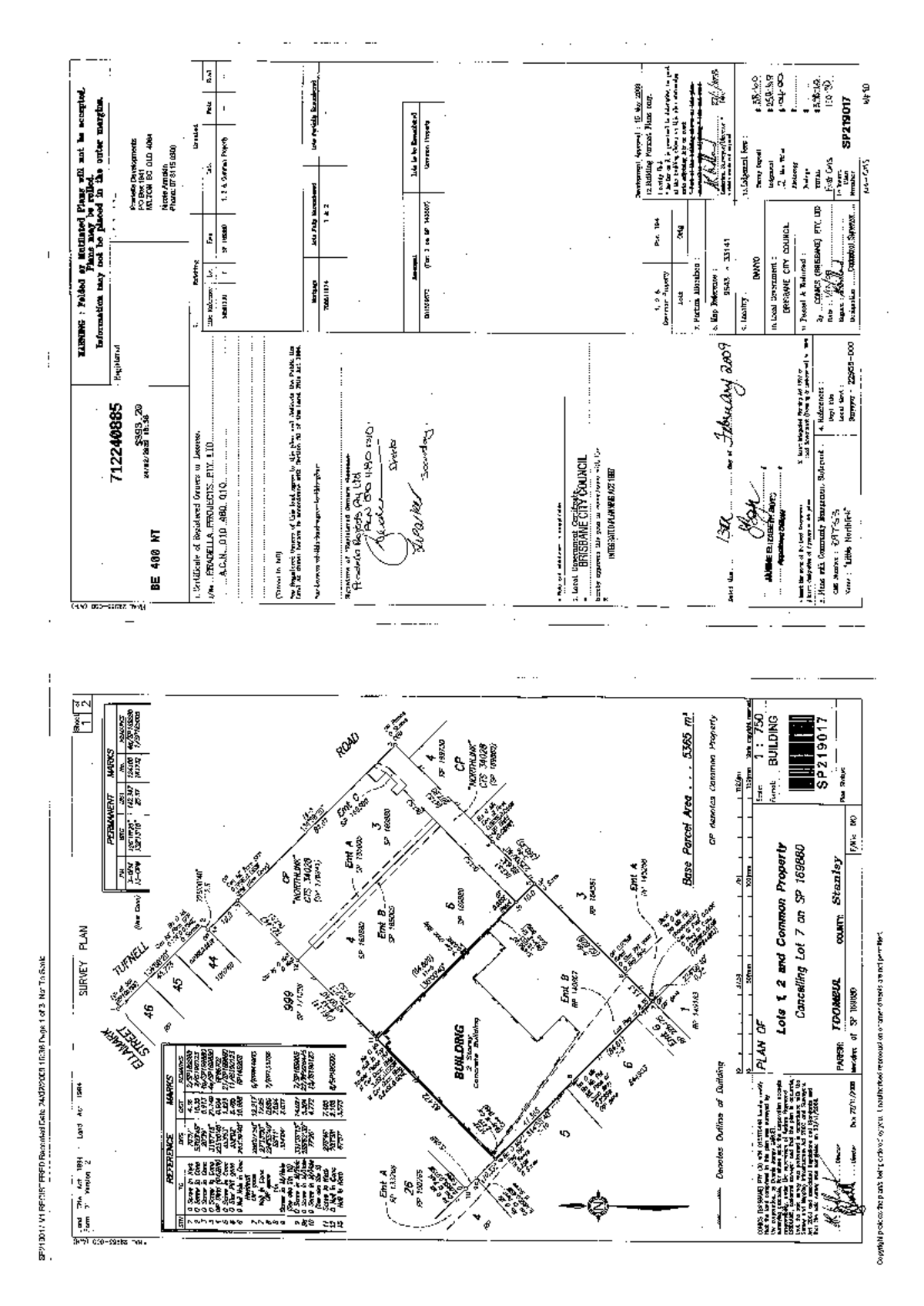 Survey Plan SP219017: Detailed Land Registration Document - Studocu