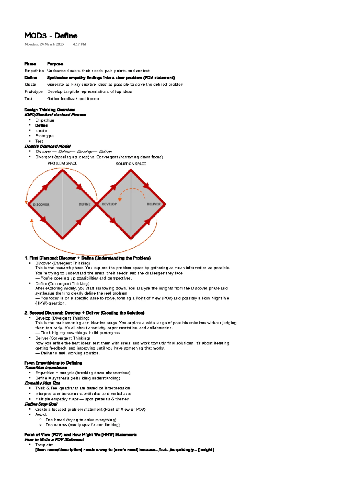 MOD1 - Introduction to Design Thinking & Innovation Lecture Notes 2025 ...