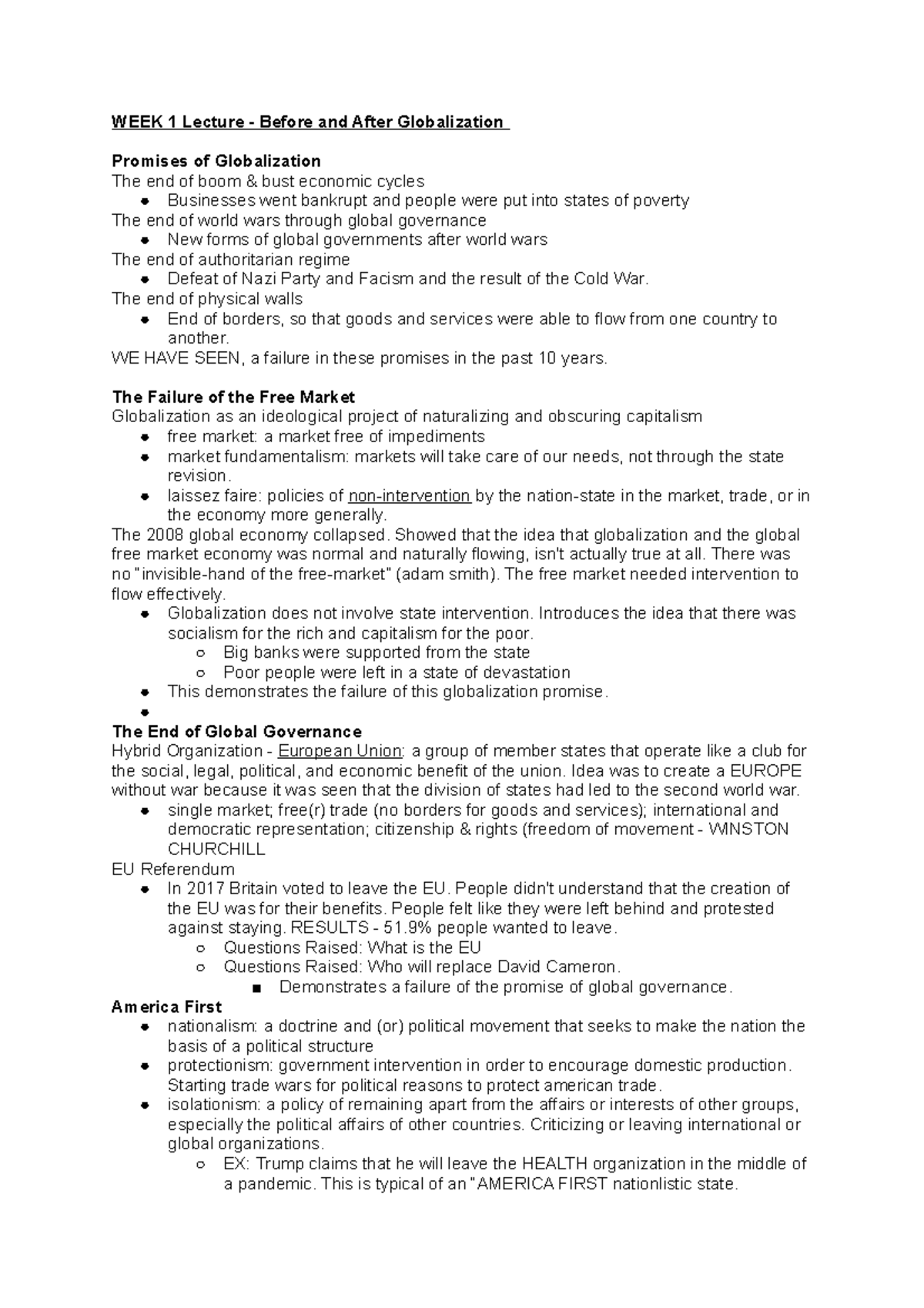 SOCY 225 Week 1 & 2 Lecture Notes: Exploring Globalization & Its ...