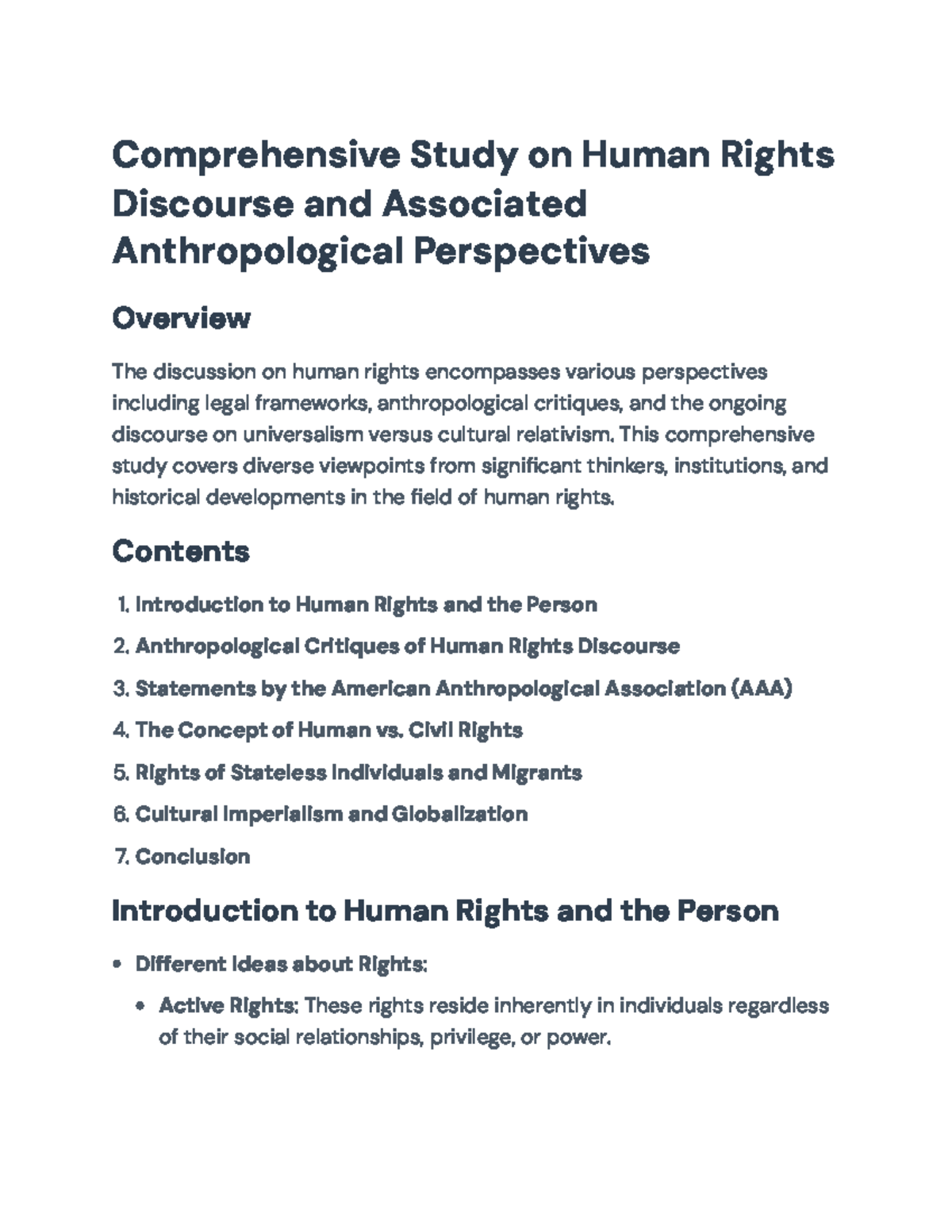 Understanding Human Rights: Anthropological Perspectives and Critiques ...
