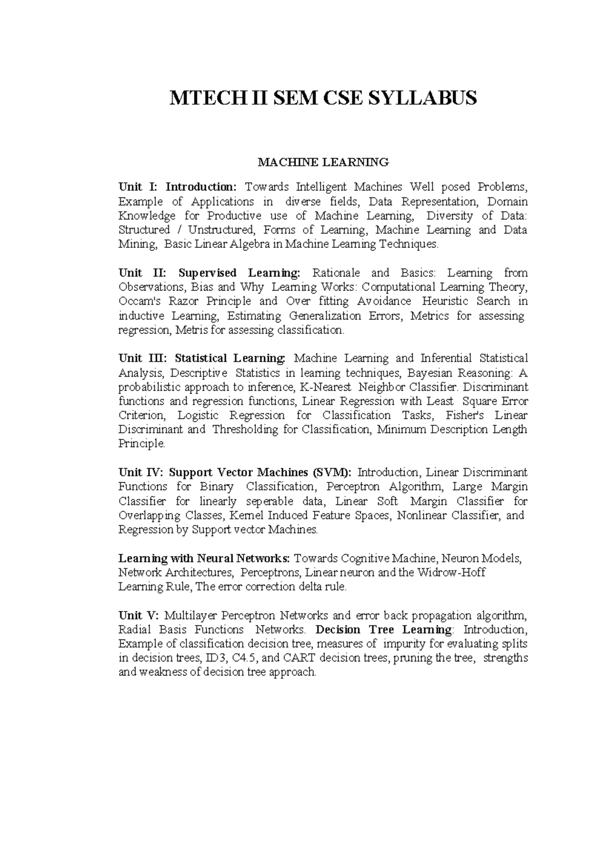 MTech II SEM CSE Syllabus: Machine Learning, MEAN Stack & Cloud ...