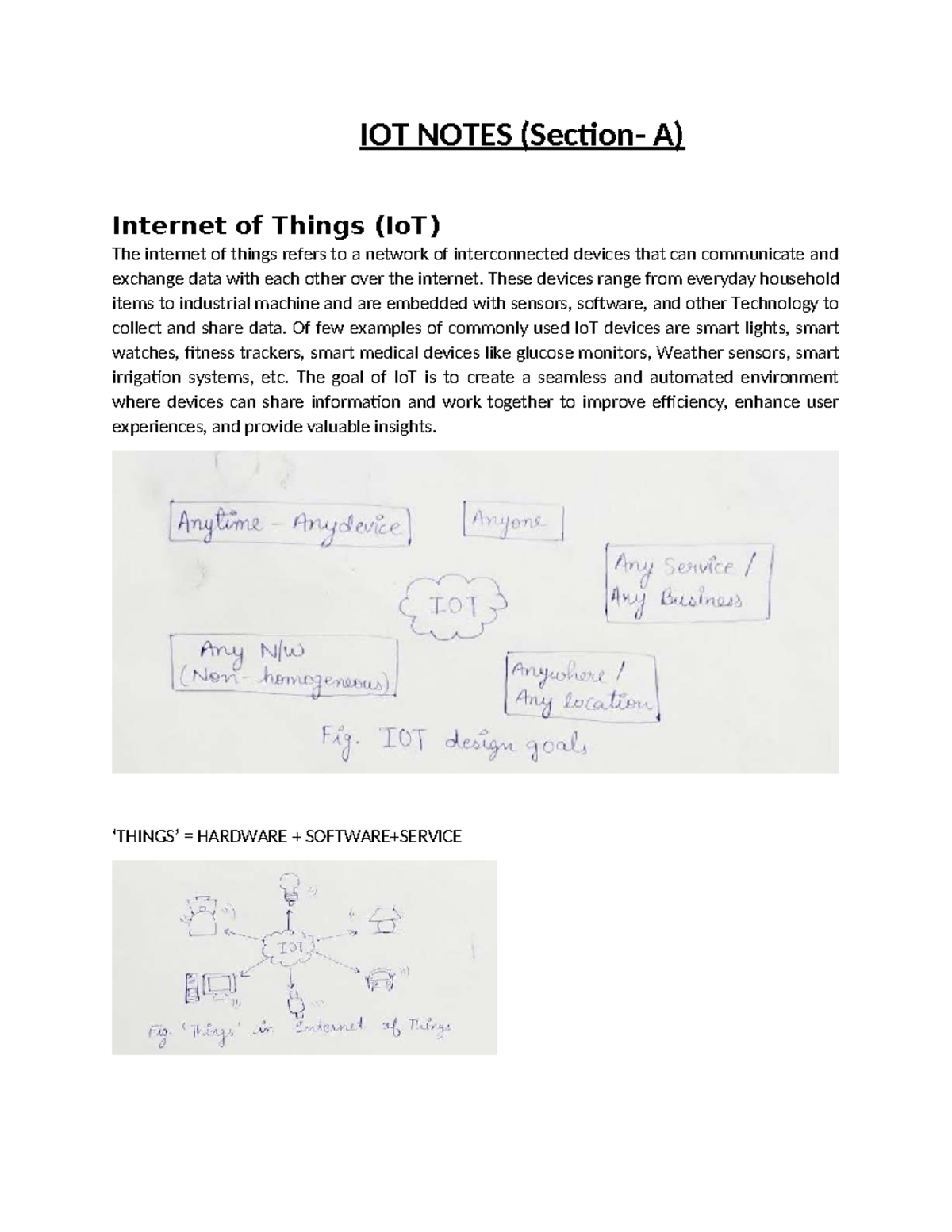 IOT 101: Comprehensive Notes on Internet of Things (IoT) Concepts - Studocu