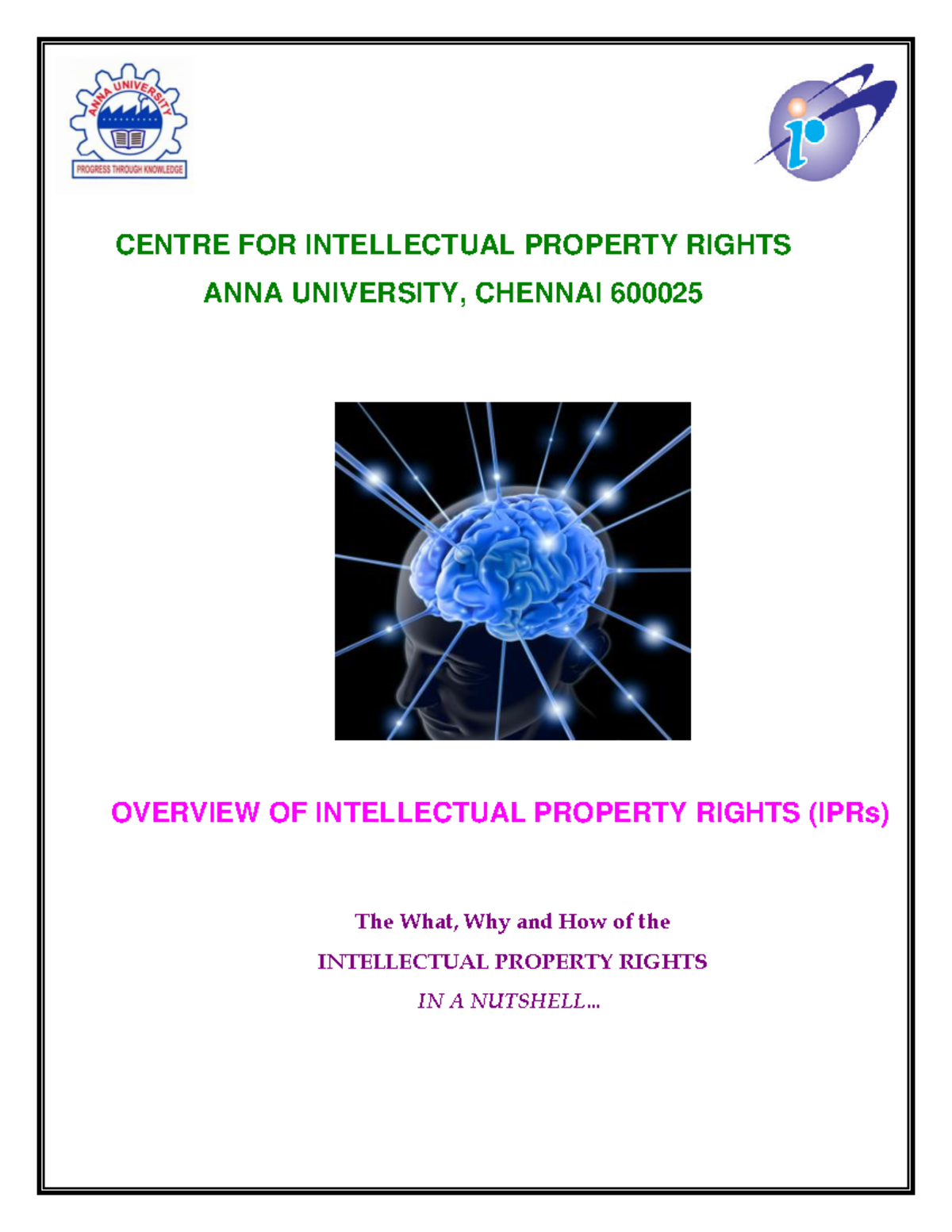 Overview of IPR - Nil - OVERVIEW OF INTELLECTUAL PROPERTY RIGHTS (IPRs ...