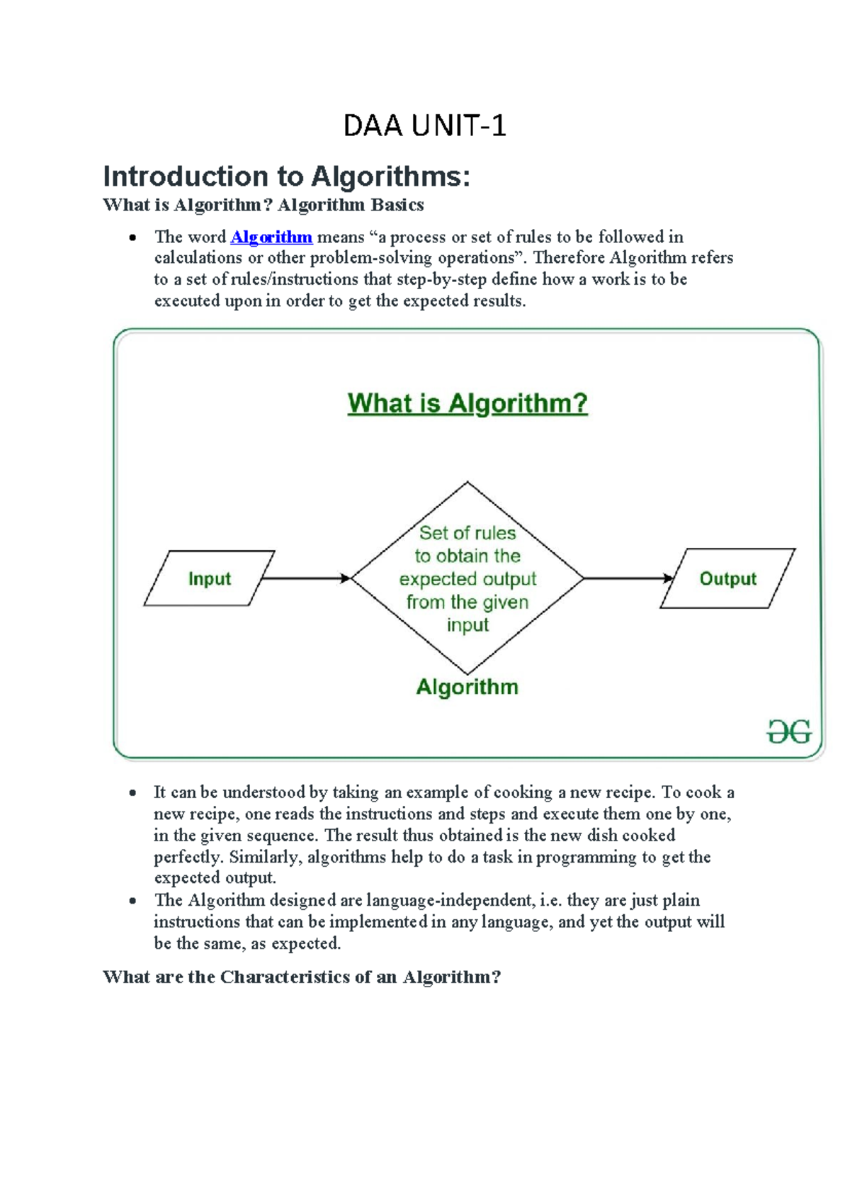 CS8791 CC - DAA UNIT 1: Introduction to Algorithms and Analysis - Studocu