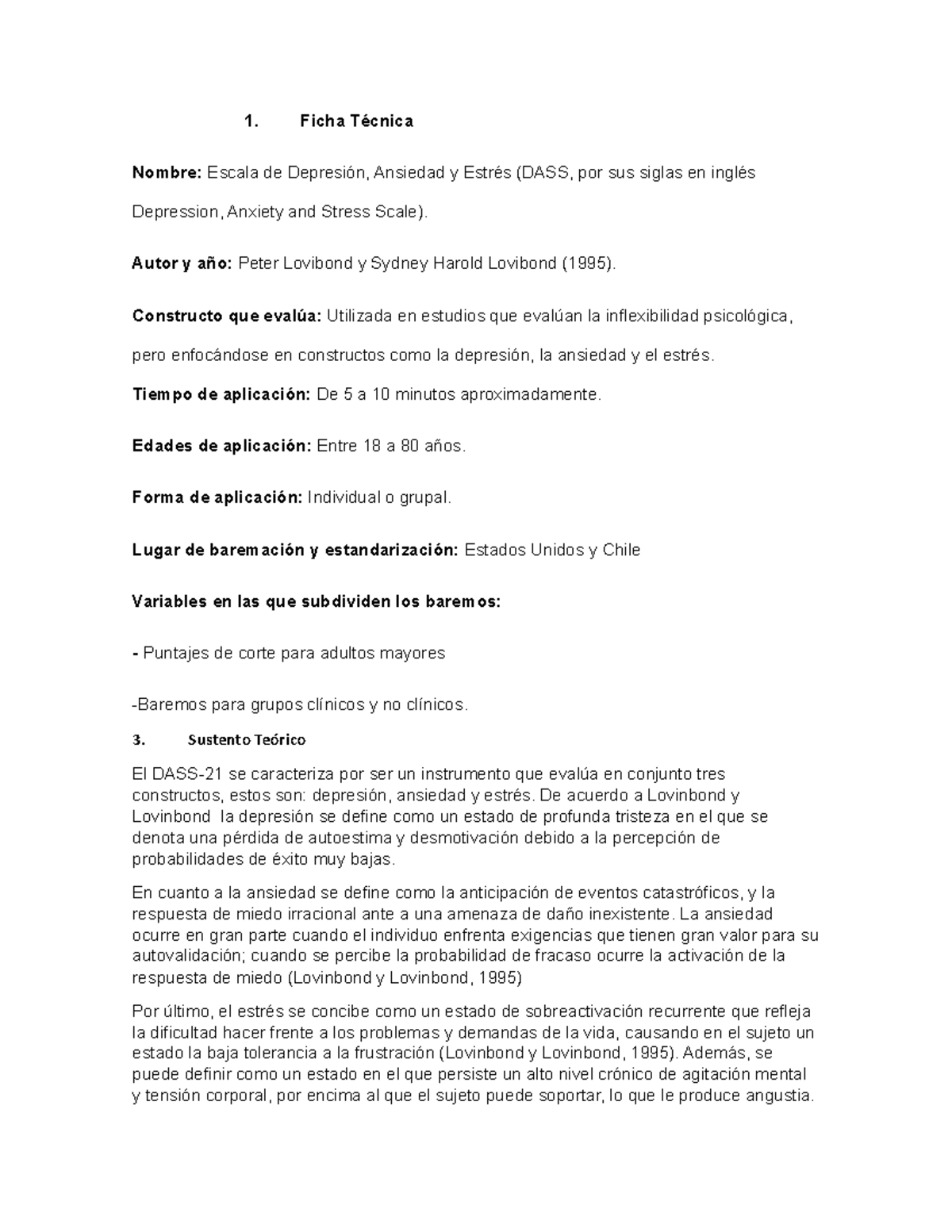 Resumen de la Escala DASS-21: Evaluación de Depresión, Ansiedad y ...
