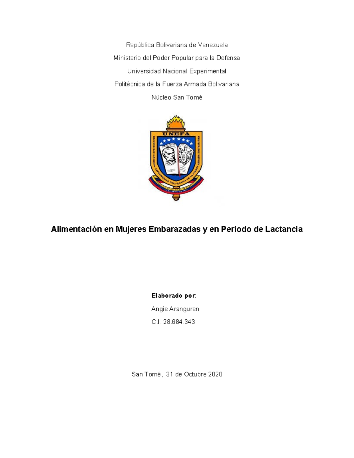 Alimentación en Mujeres Embarazadas y Lactantes - C. 28 Final Exam - Document Preview
