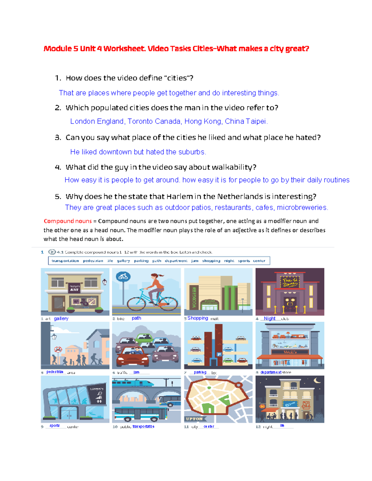 Module 5 Unit 4 Worksheet - Module 5 Unit 4 Worksheet. Video Tasks ...