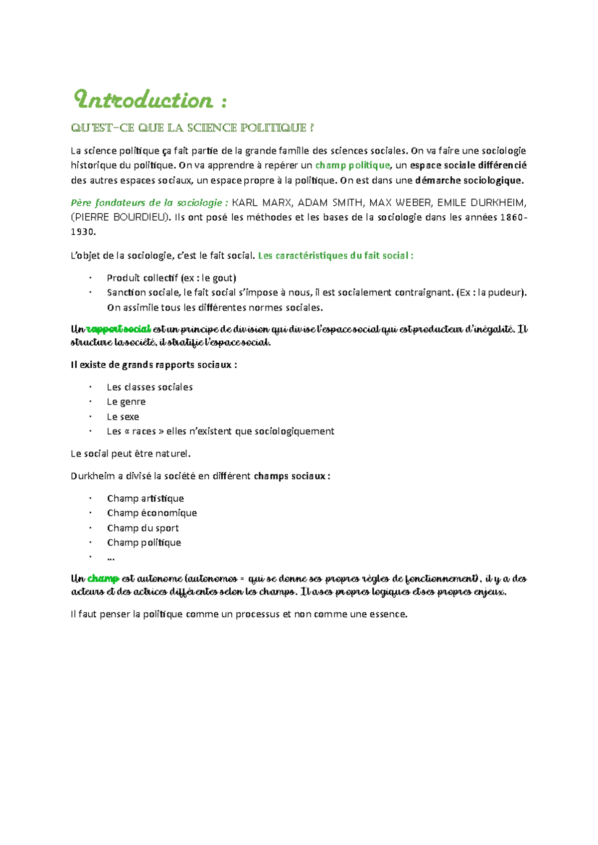 Science Politique - Cours L1 - Introduction : Qu’est-ce Que la science ...