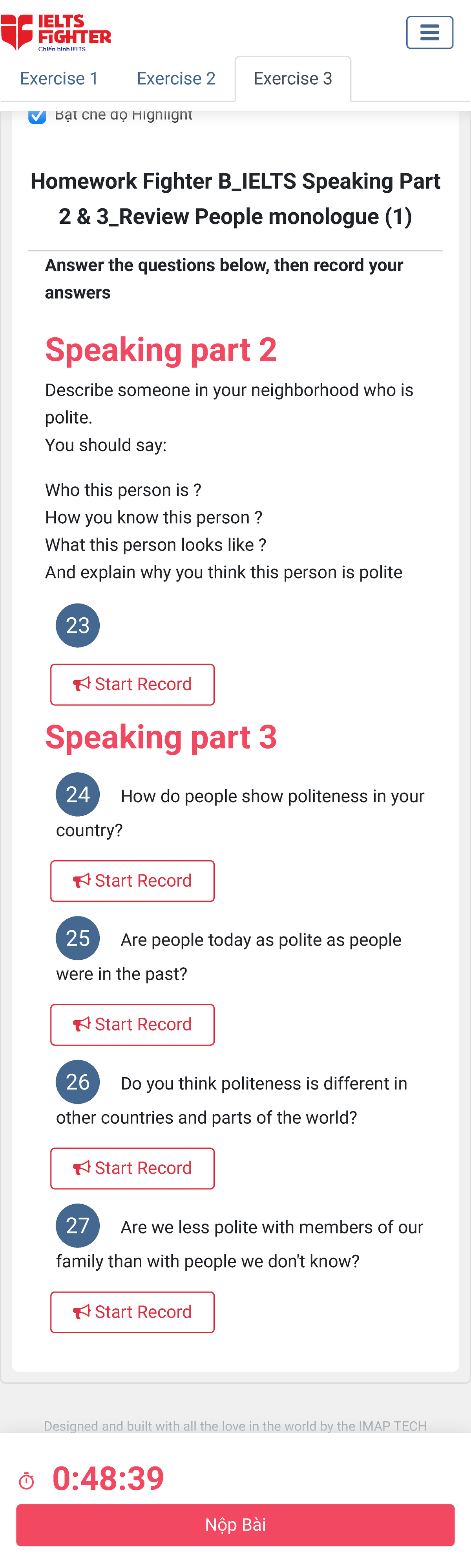 B_IELTS Speaking Part 2 & 3 Homework Review and Questions - Studocu