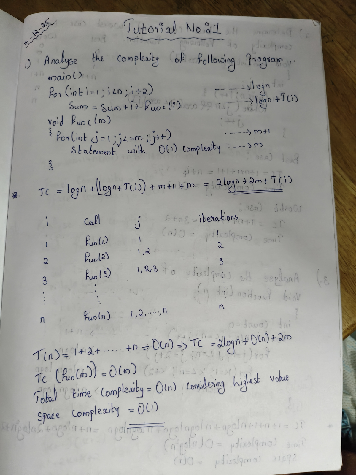 CS101 - Tutorial 1: Analyzing Complexity in Algorithms - Studocu