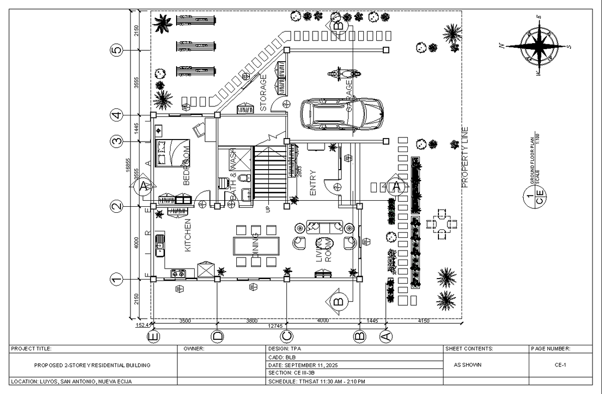2-Storey Residential Ground Floor Plan - 1:100 Scale - Studocu