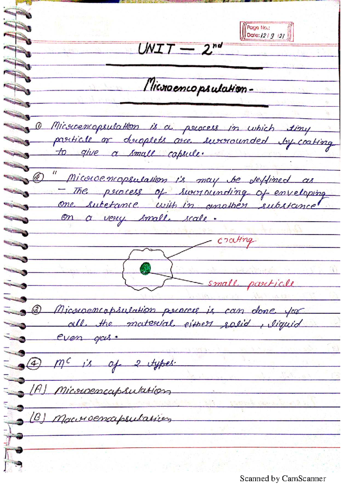 Microencapsulation Techniques in NDDS - Unit 2 Overview - Studocu