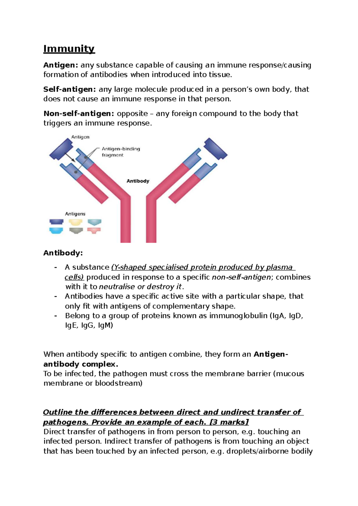 Immunity Overview: Key Concepts and Mechanisms - Student Notes - Studocu