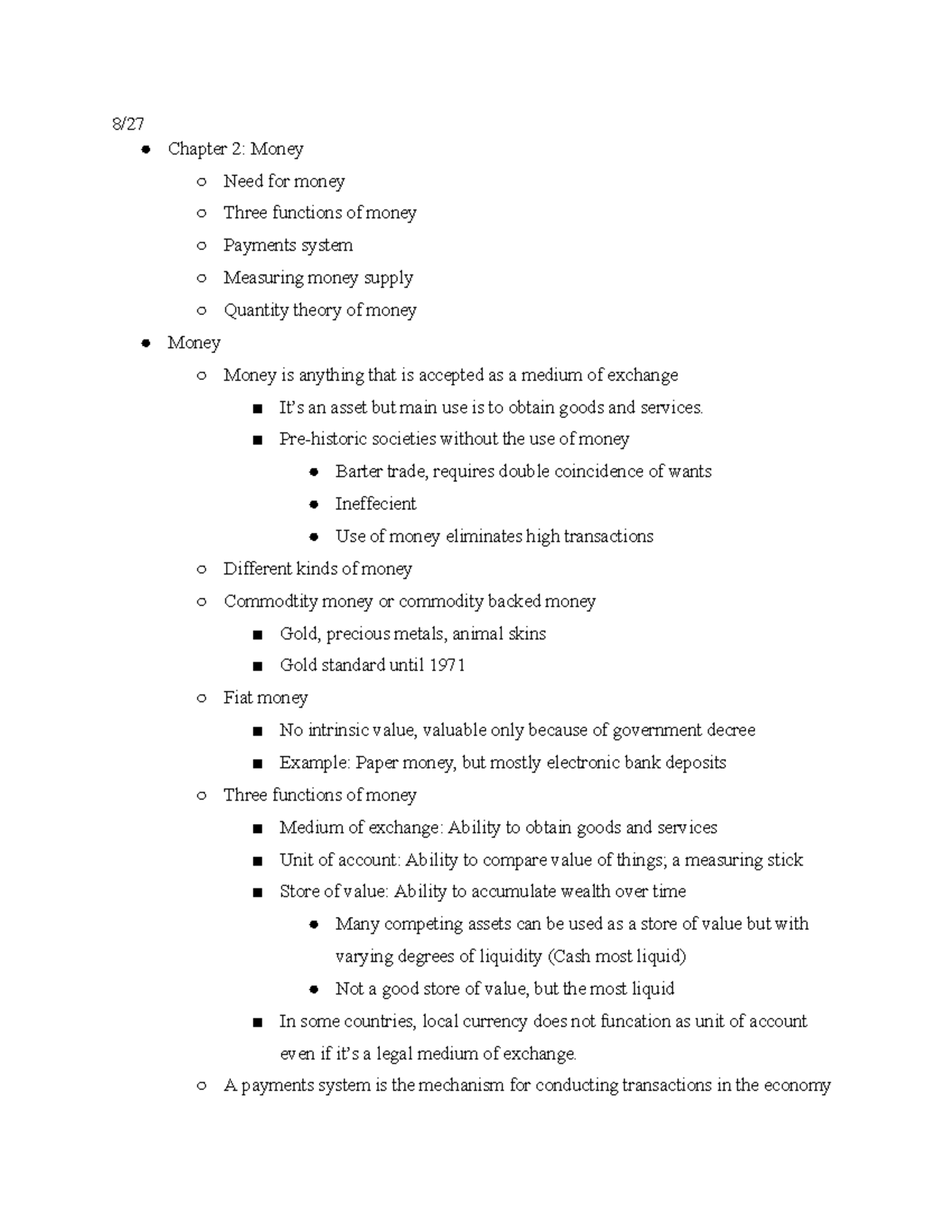 ECON3229 Lecture Notes: Functions of Money & Interest Rates Analysis ...