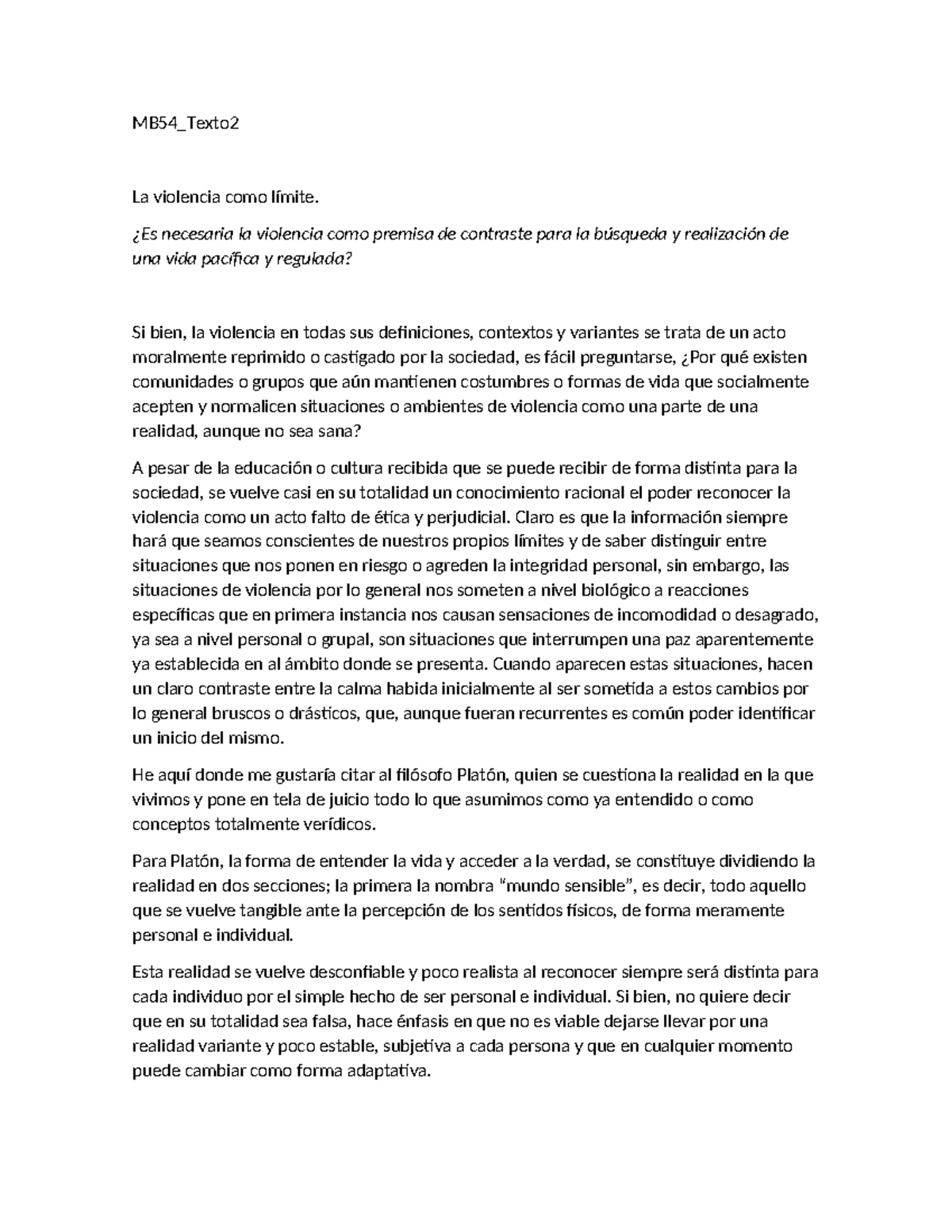 MB54 - La Violencia como Límite: Reflexiones sobre la Paz y la Ética ...