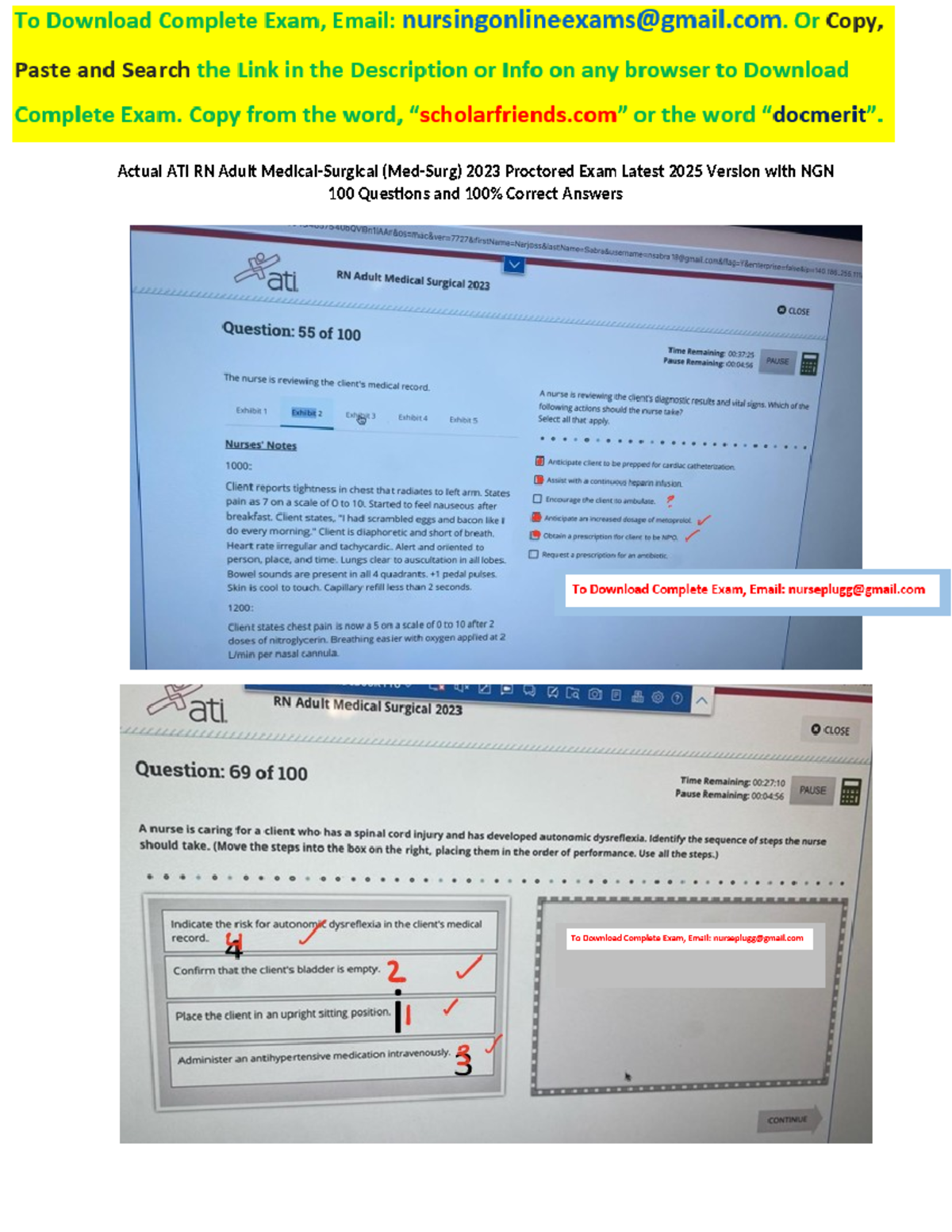 Actual 2025 ATI RN Adult Med-Surg Proctored Exam with NGN - 100 Q&A ...