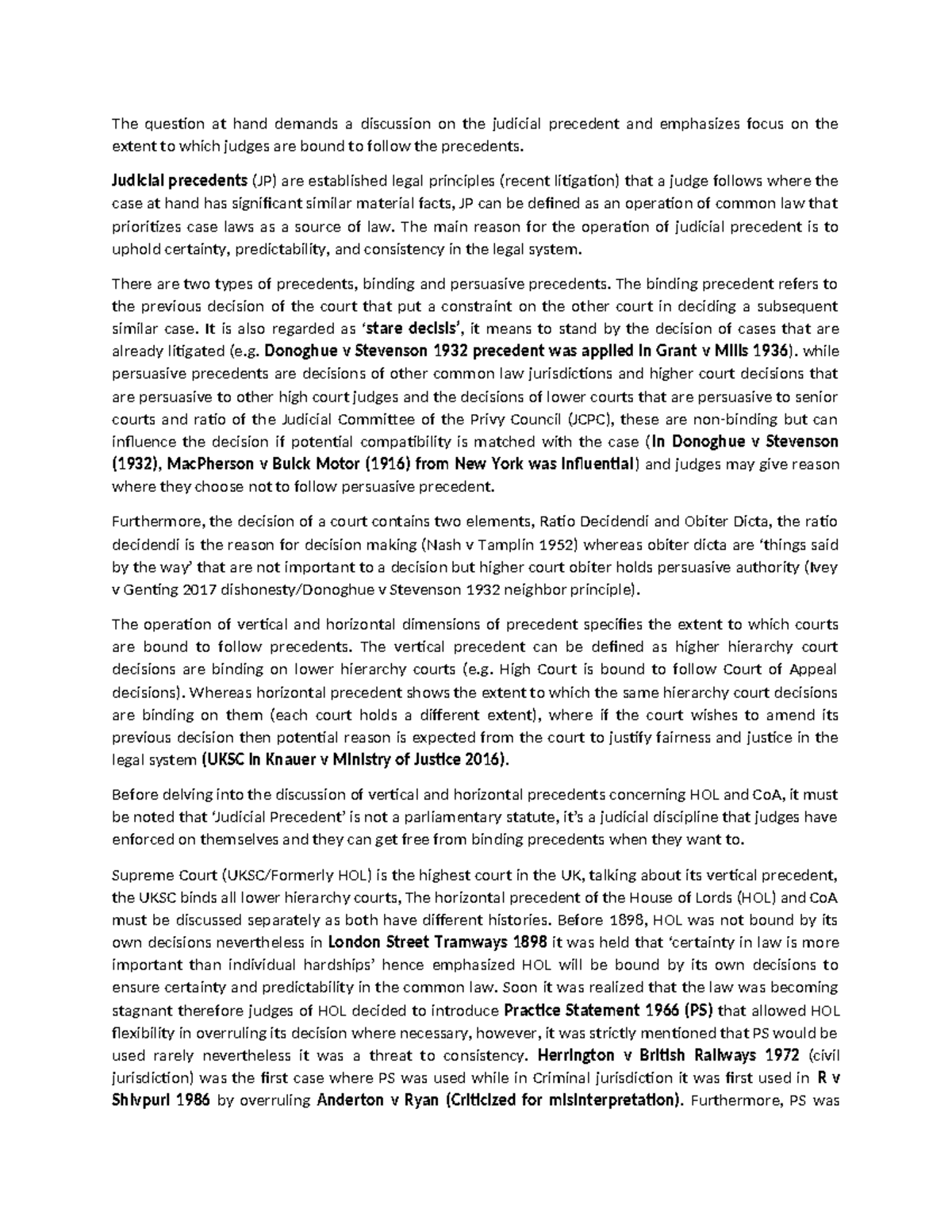 Judicial Precedent Analysis: Binding vs Persuasive Precedents in Law ...