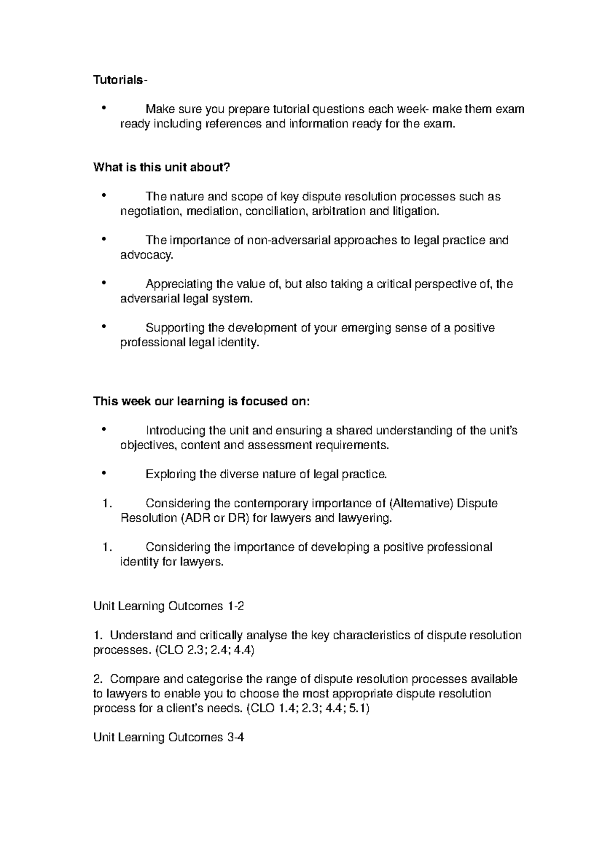 W1 - Lecture notes 1 - Tutorials Make sure you prepare tutorial ...