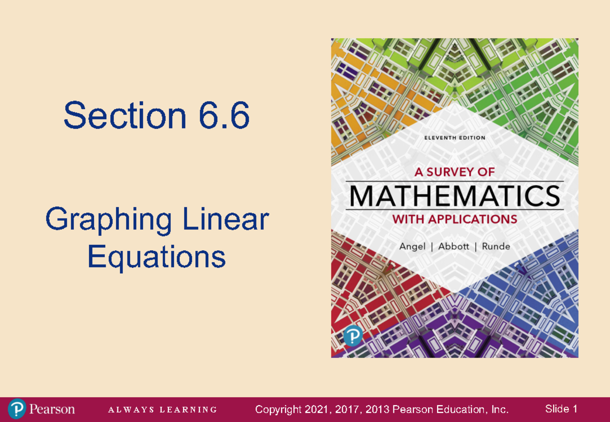 QR 6.6 Fall 2020 - Section 6. Graphing Linear Equations What You Will ...