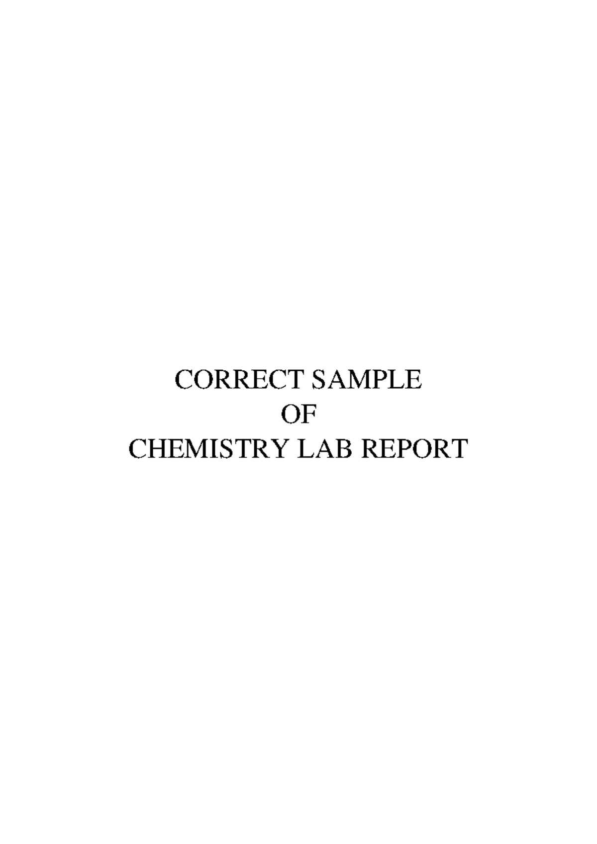Chemistry LAB Report: Limiting Reagent Experiment CHM 101 - Studocu