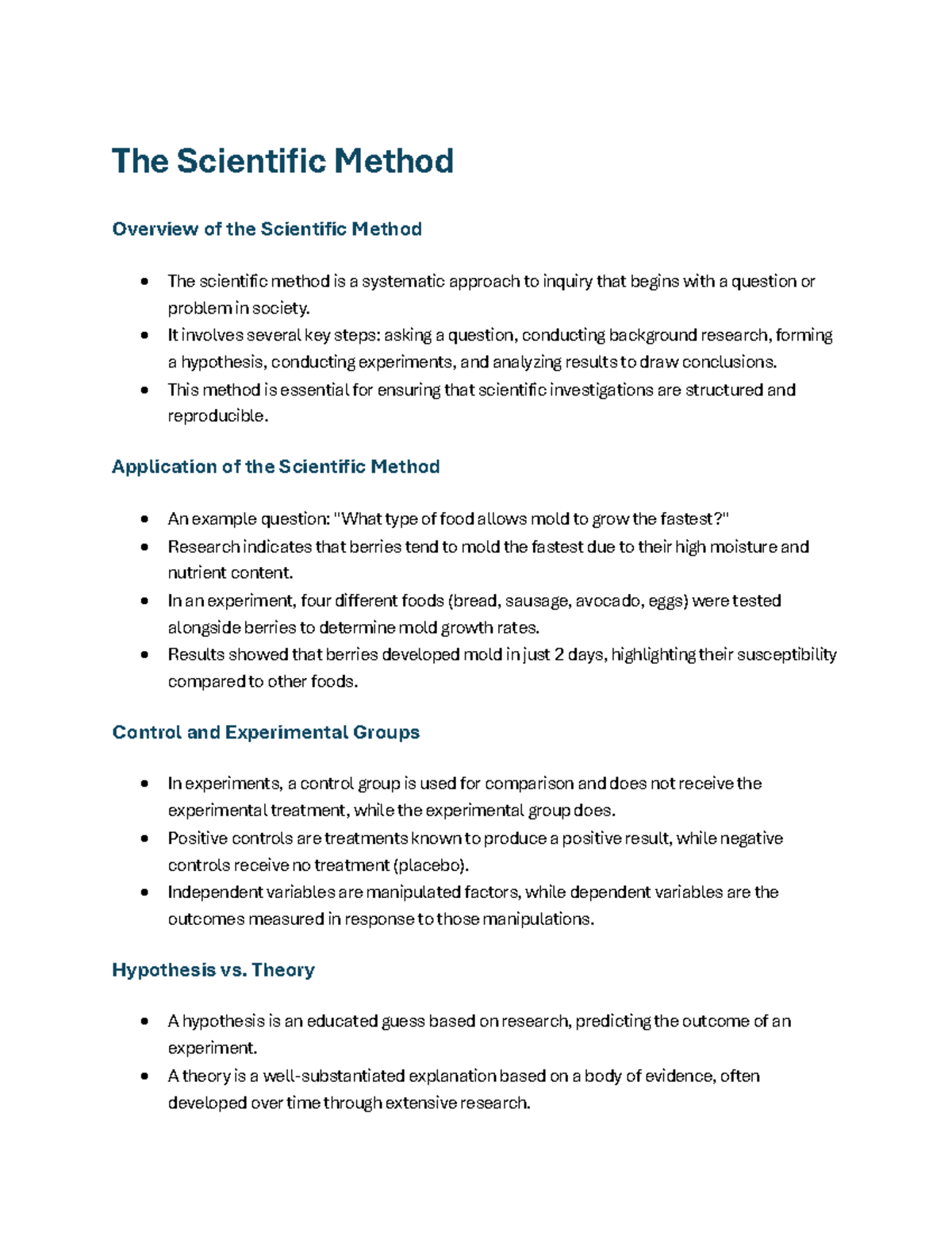 Lecture on the Scientific Method and Biological Concepts - Studocu