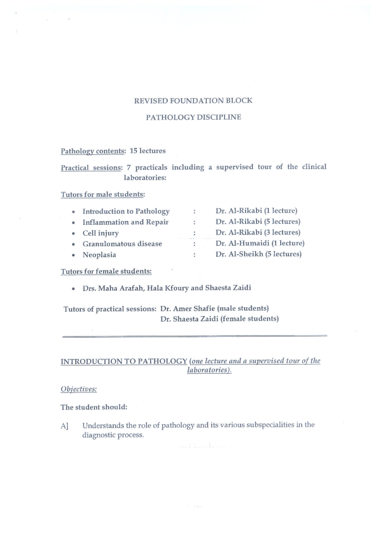 Pathology - Comprehensive Lecture & Practical Notes (FB Patho) - Studocu