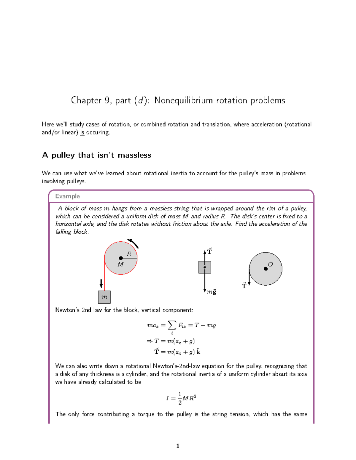 LN9d - Nonequilibrium Rotation Problems & Dynamics Analysis - Studocu