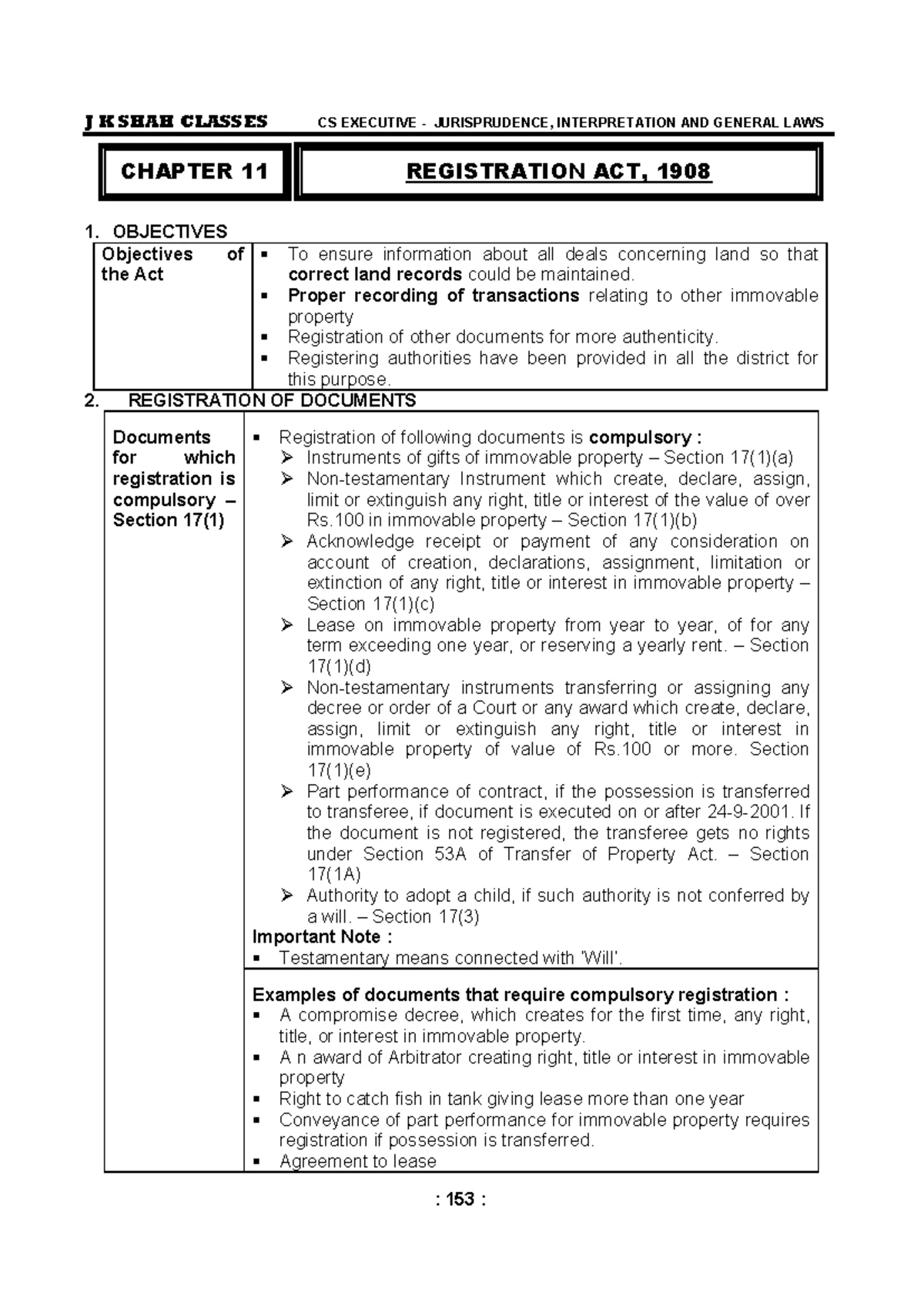 Registeration notes - The details of registration act effect of ...
