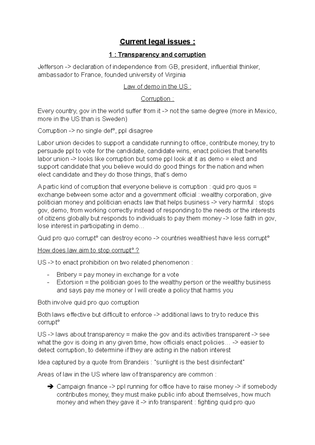 Current Legal Issues: Transparency, Corruption, and Indigenous Law in ...