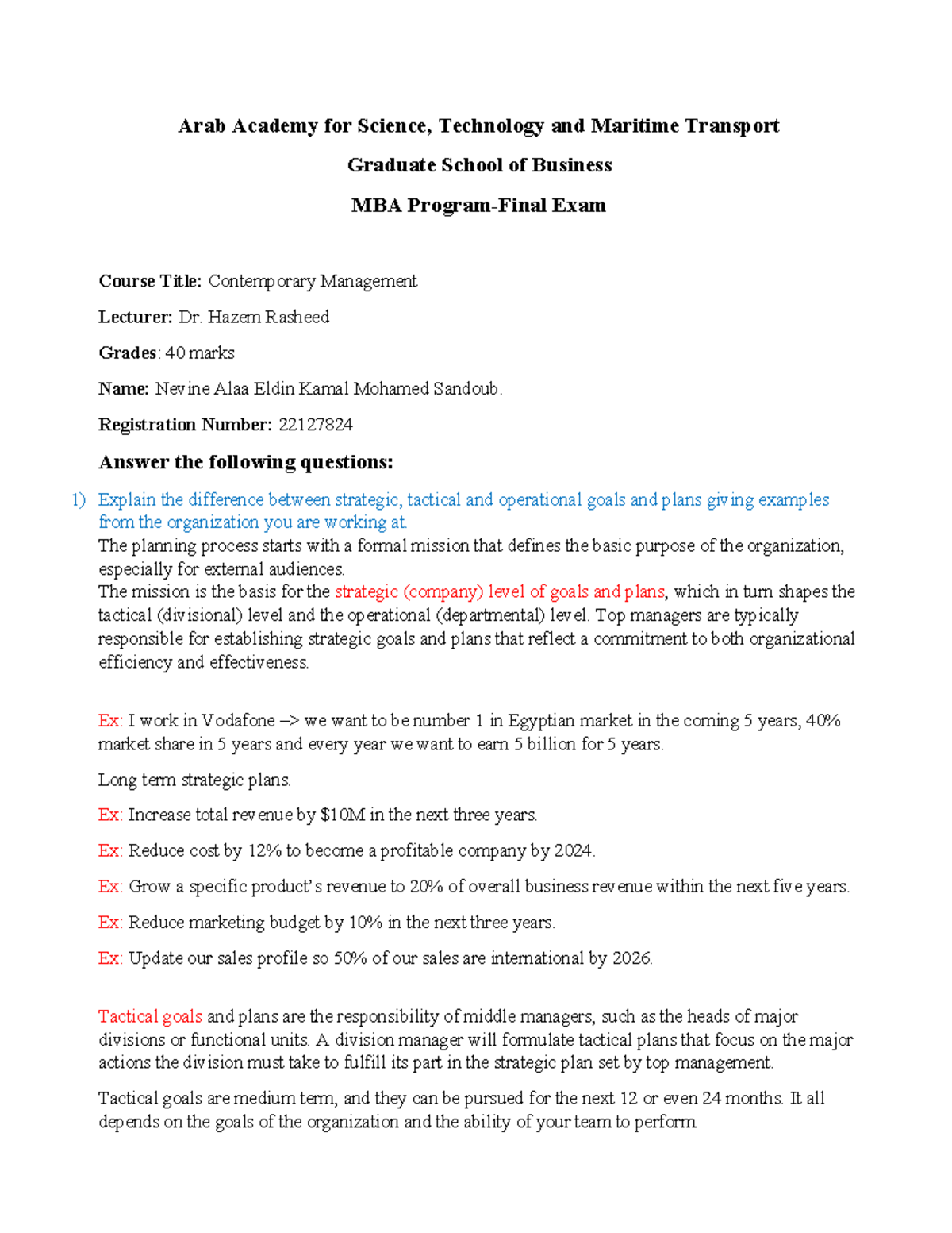 Contemporary Management MBA Final Exam Insights and Key Strategies ...