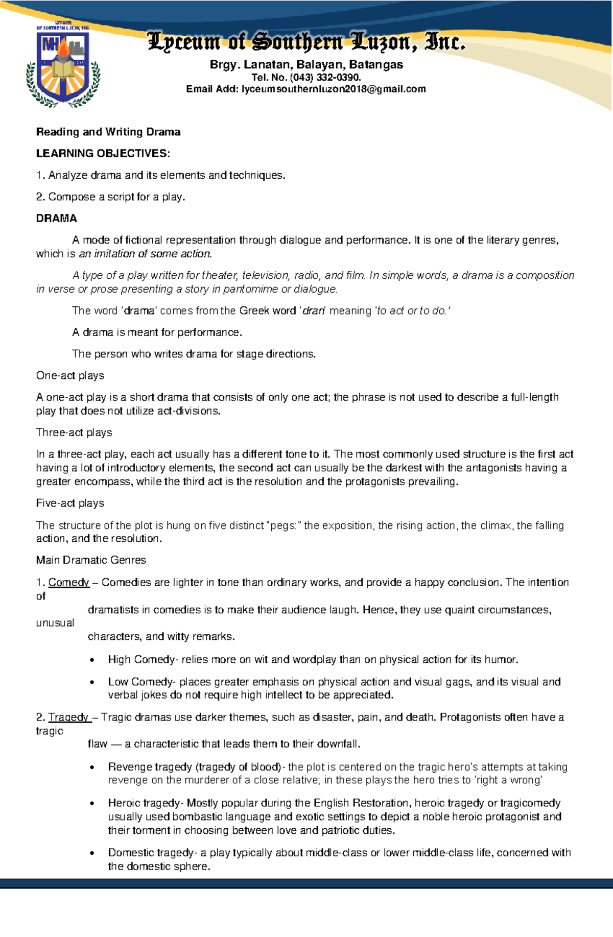 Creative Writing Module - Brgy. Lanatan, Balayan, Batangas Tel. No ...