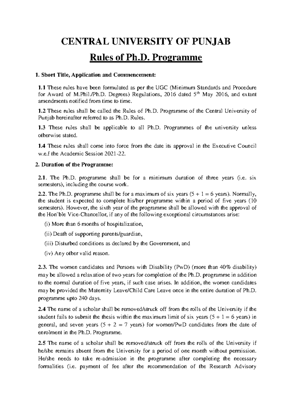 central-university-of-punjab-ph-d-programme-submission-guidelines