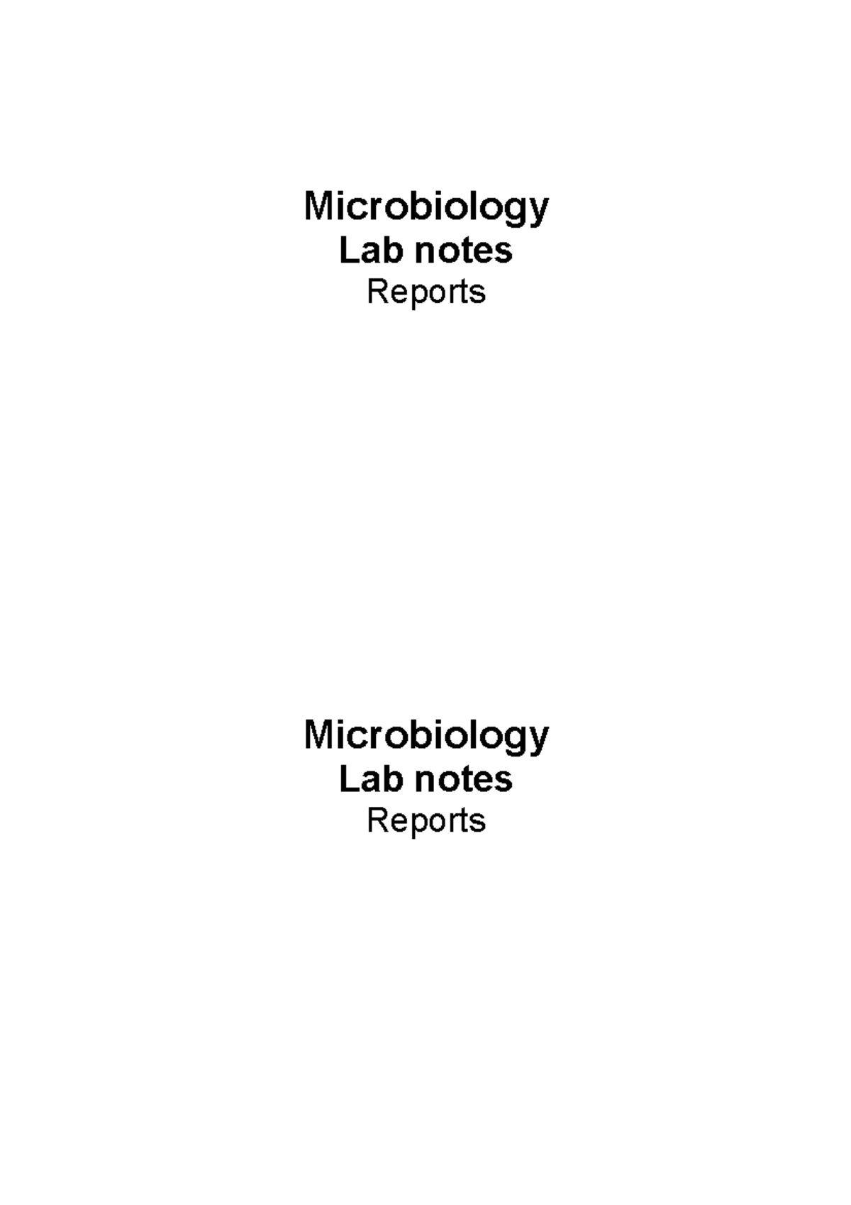 Microbiology 2020-2021 lab report - Microbiology Lab notes Reports ...