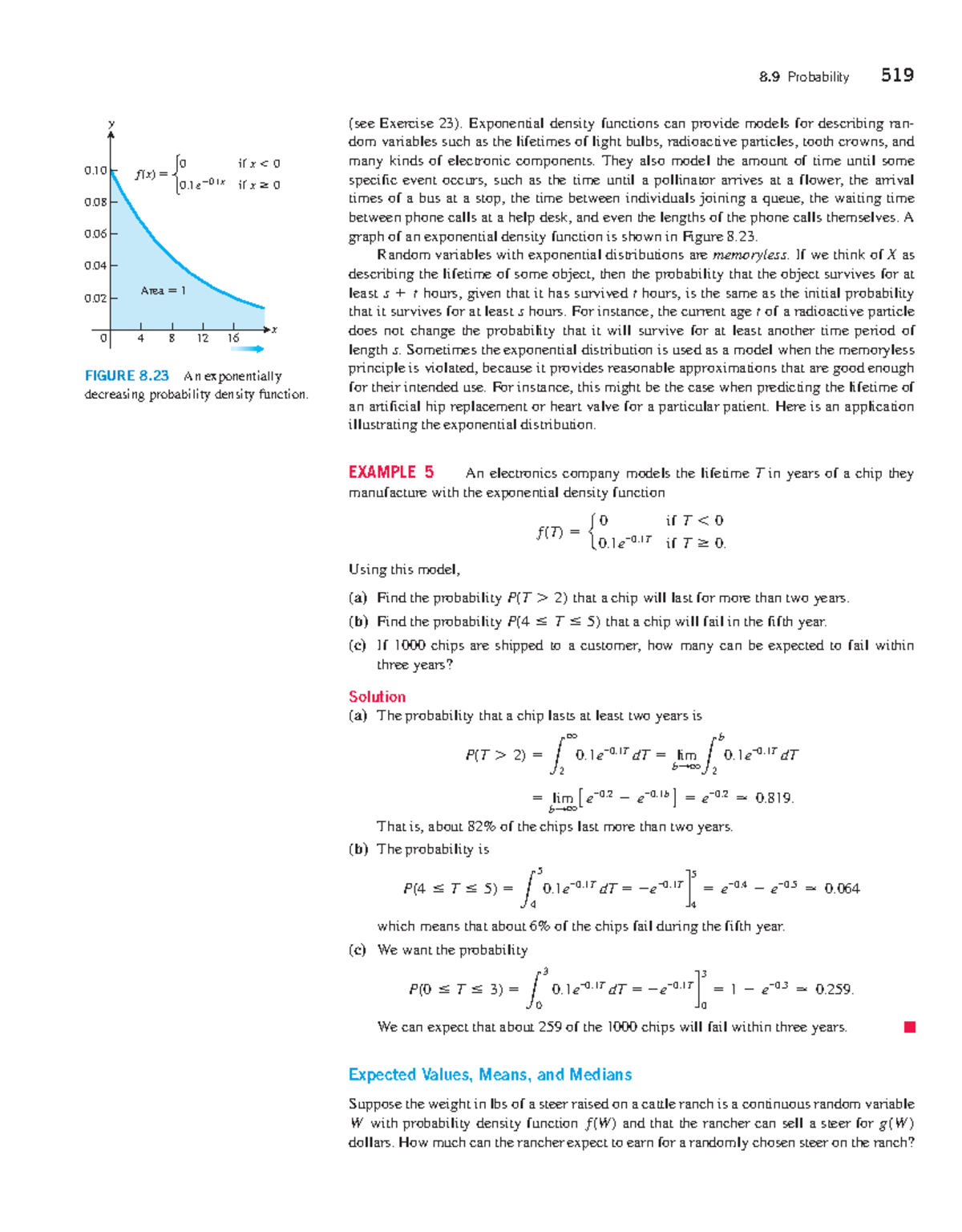 8.9 Probability and Exponential Density Functions - Thomas Calculus ...