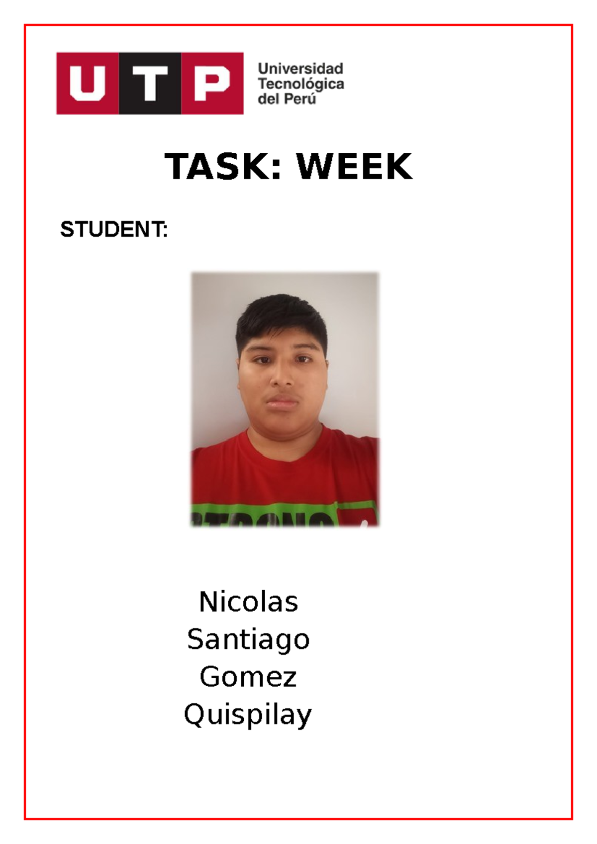 TASK WEEKK UTP 7 - Ingles II - Nicolas Santiago Gomez Quispilay TASK ...