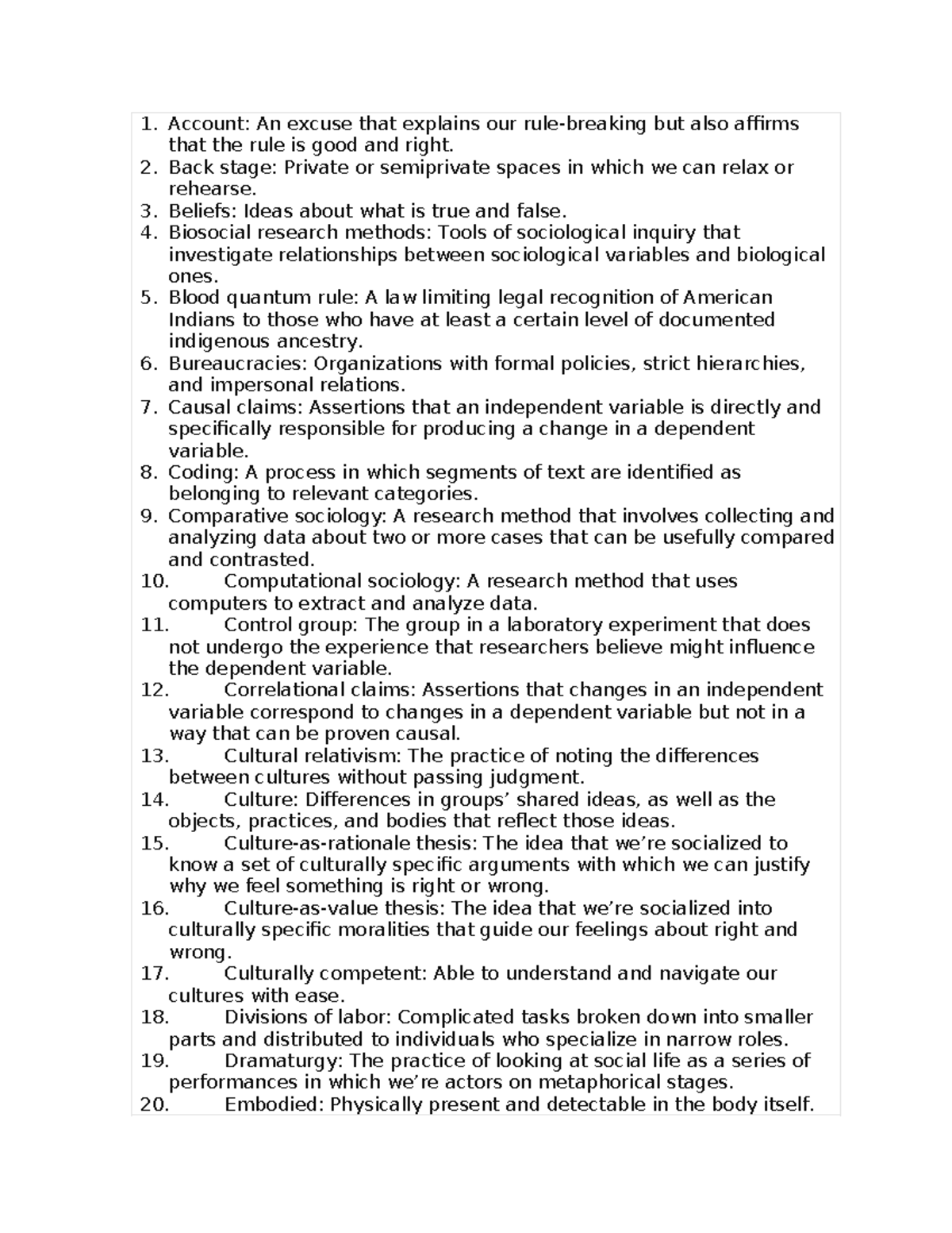 Sociological Terms Dictionary for SOC 101: Key Concepts Explained - Studocu