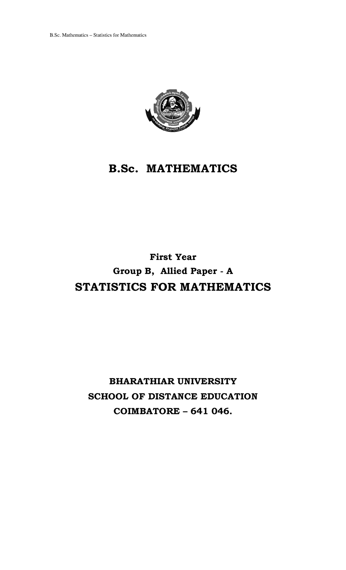 B.Sc Maths - Statistics for Mathematics 152: Course Overview & Key ...
