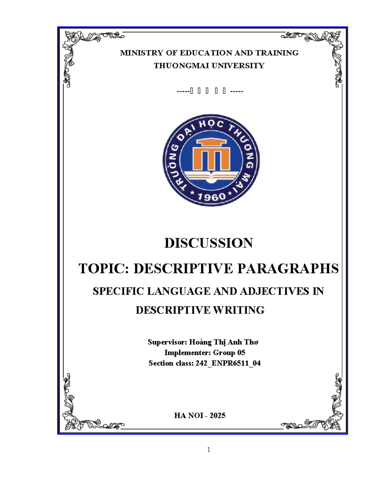 242_ENPR6511_04 Descriptive Writing: Specific Language & Adjectives ...