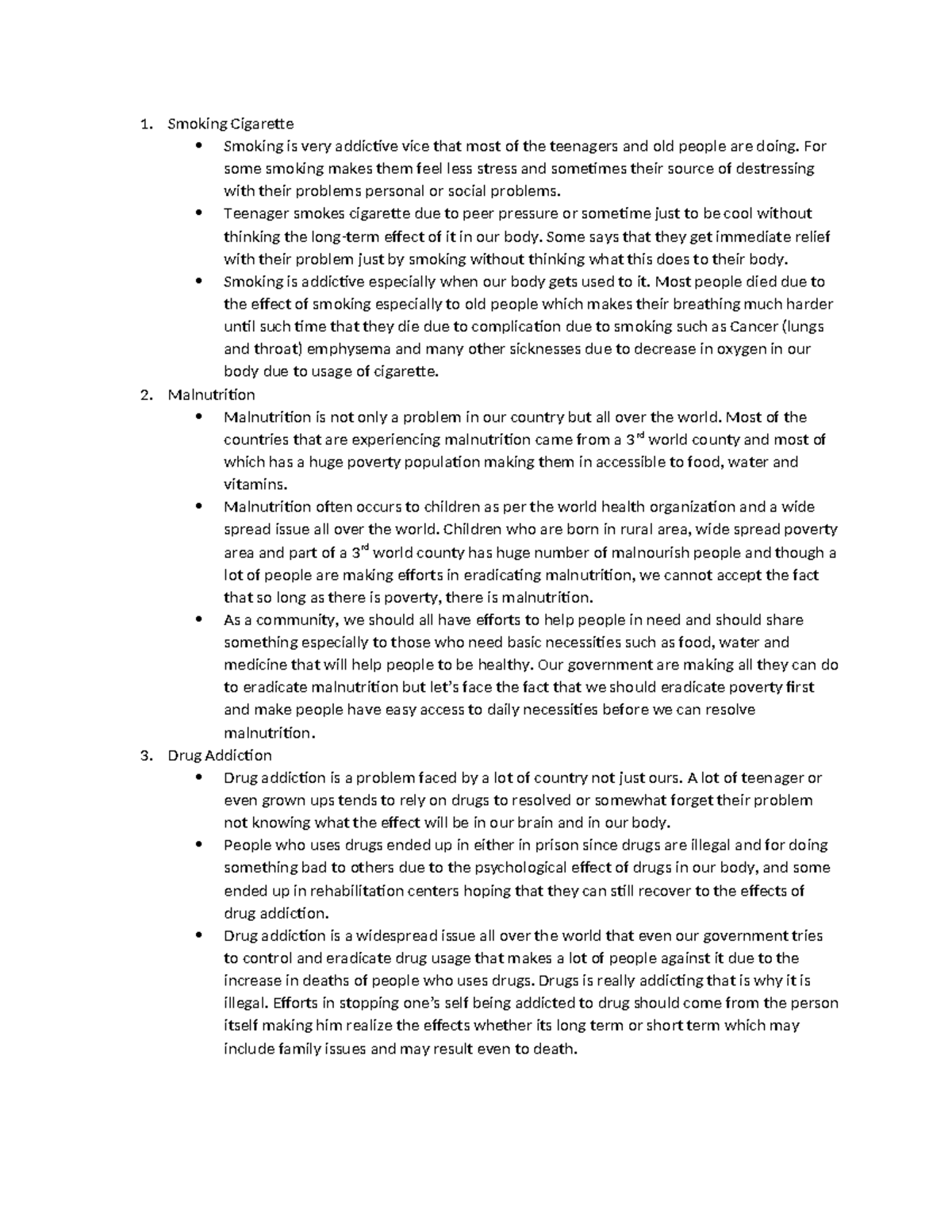 Grant(english) - Lecture Notes on Smoking, Malnutrition, and Drug ...