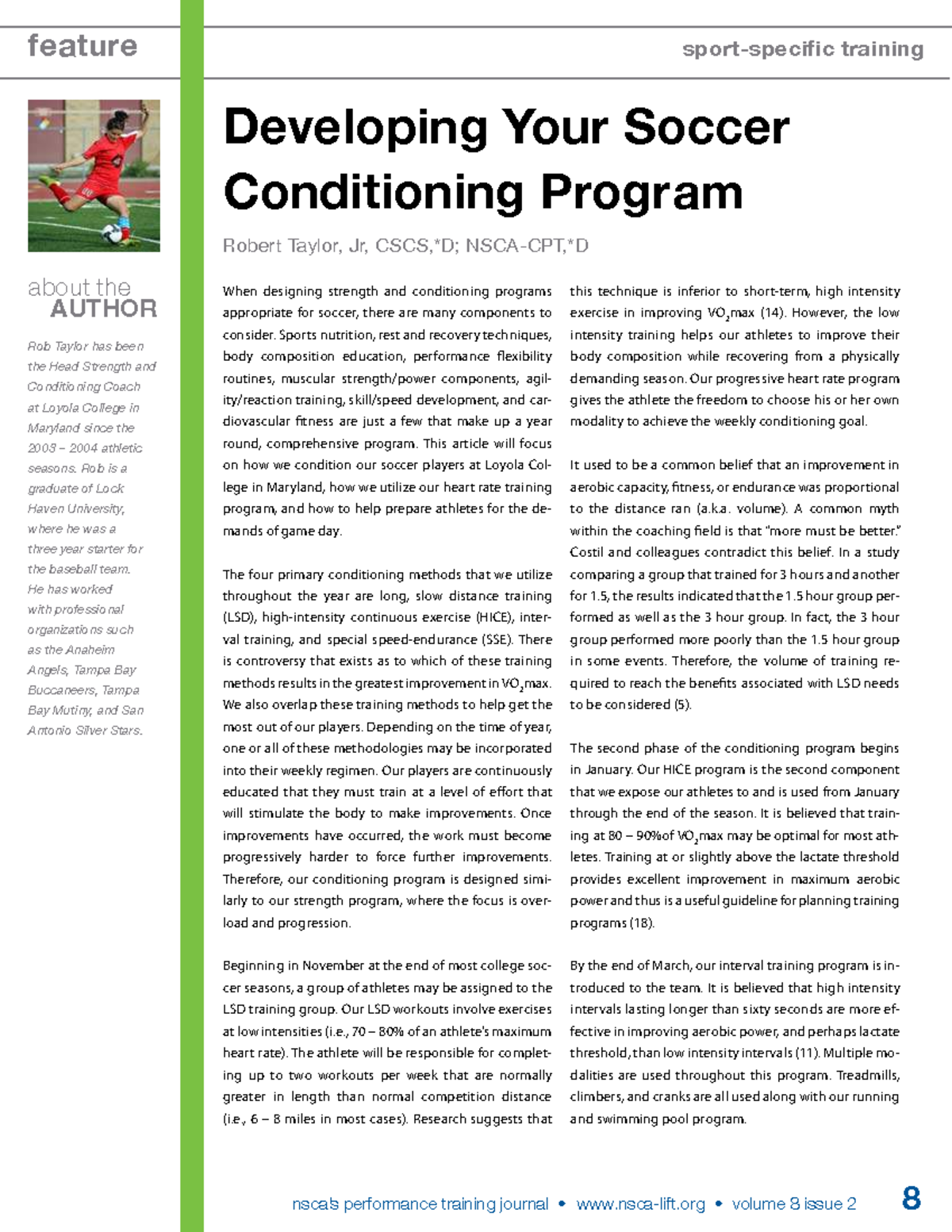 Developing Your Soccer Conditioning Program (PE 101) - Studocu
