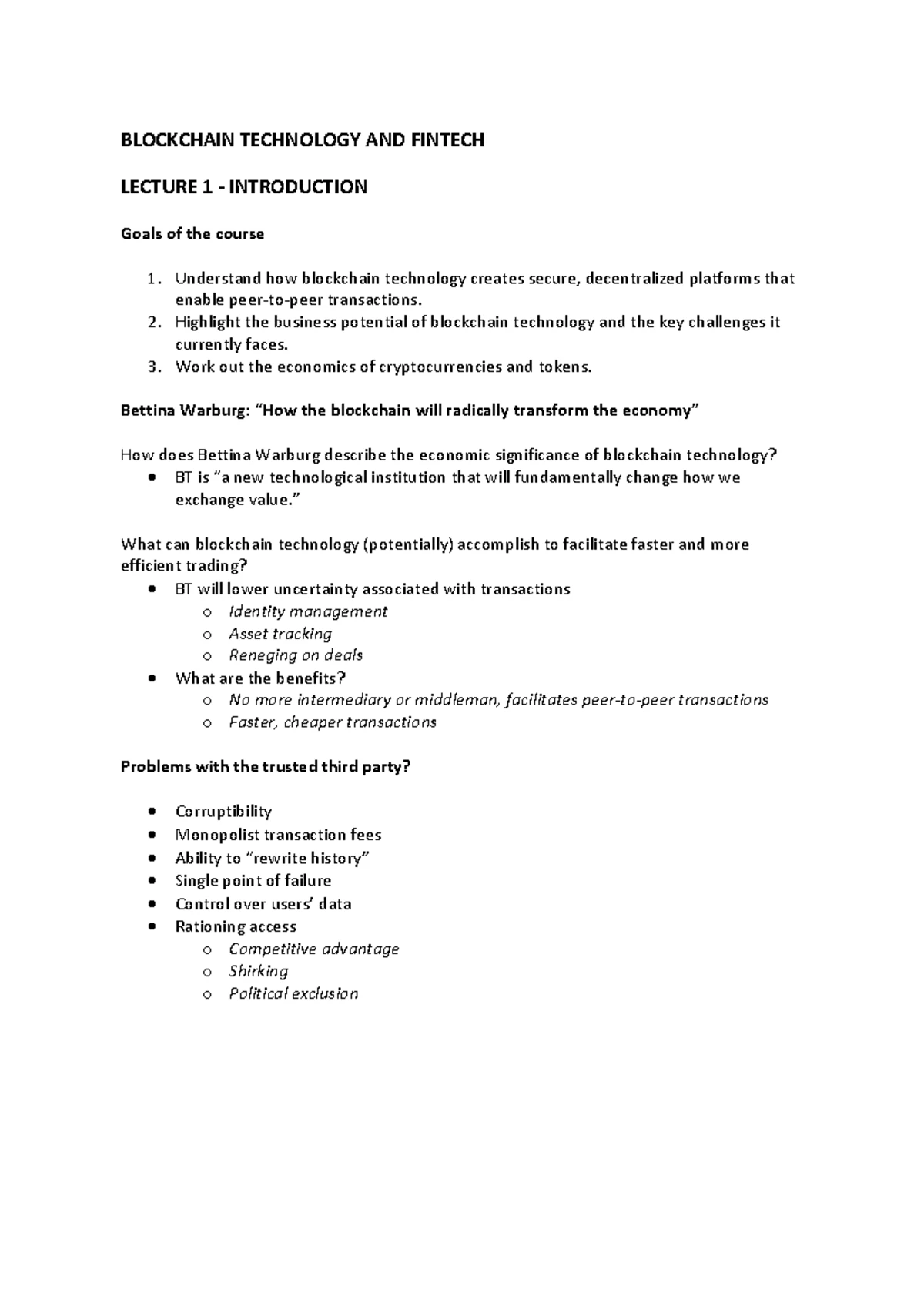 Blockchain True/False Practice Questions 2021-2022 - Studeersnel
