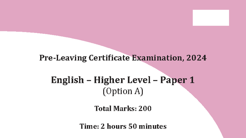 Mock Exam 2024: English HL Paper 1 - Landscapes Analysis - Studocu